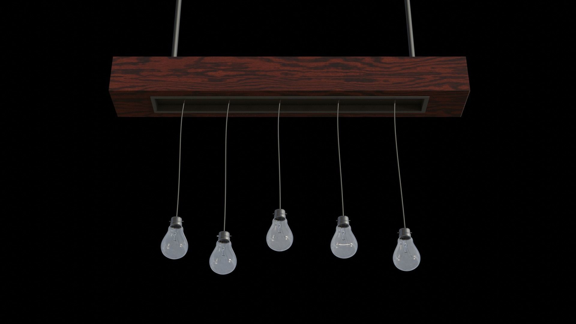 Ceilinglamp light fixture with five glass balls hanging from it Free 3D model_2