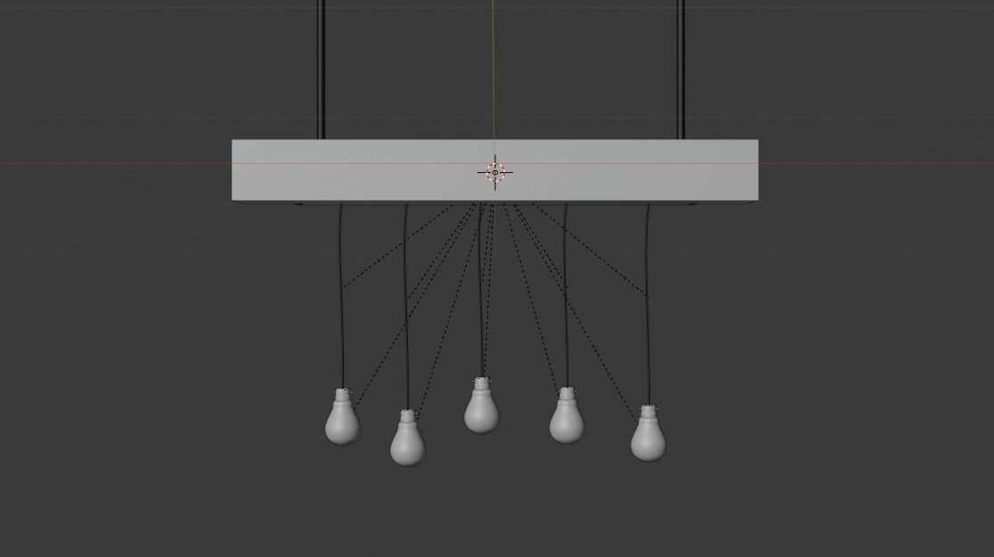 Ceilinglamp light fixture with five glass balls hanging from it Free 3D model_3