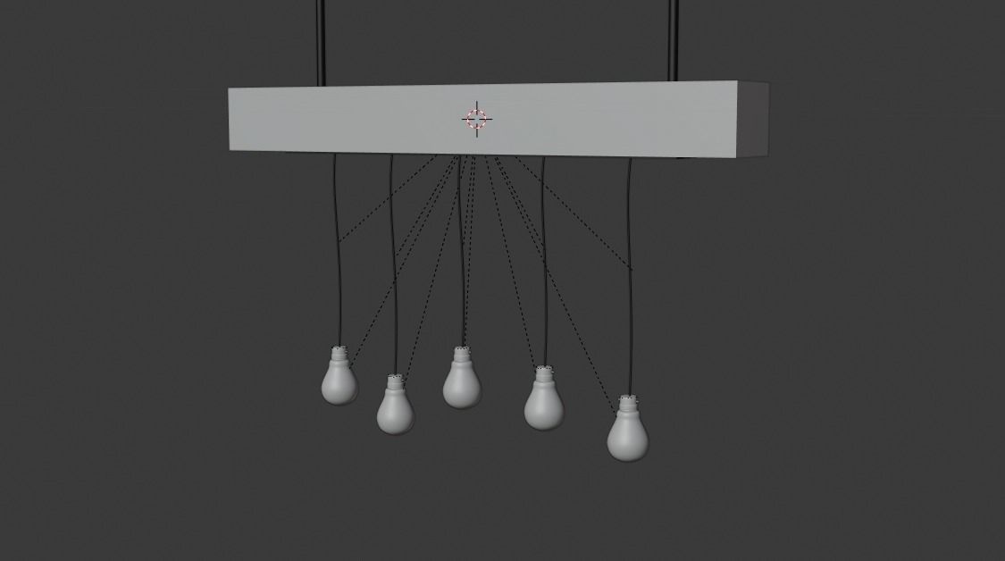Ceilinglamp light fixture with five glass balls hanging from it Free 3D model_4