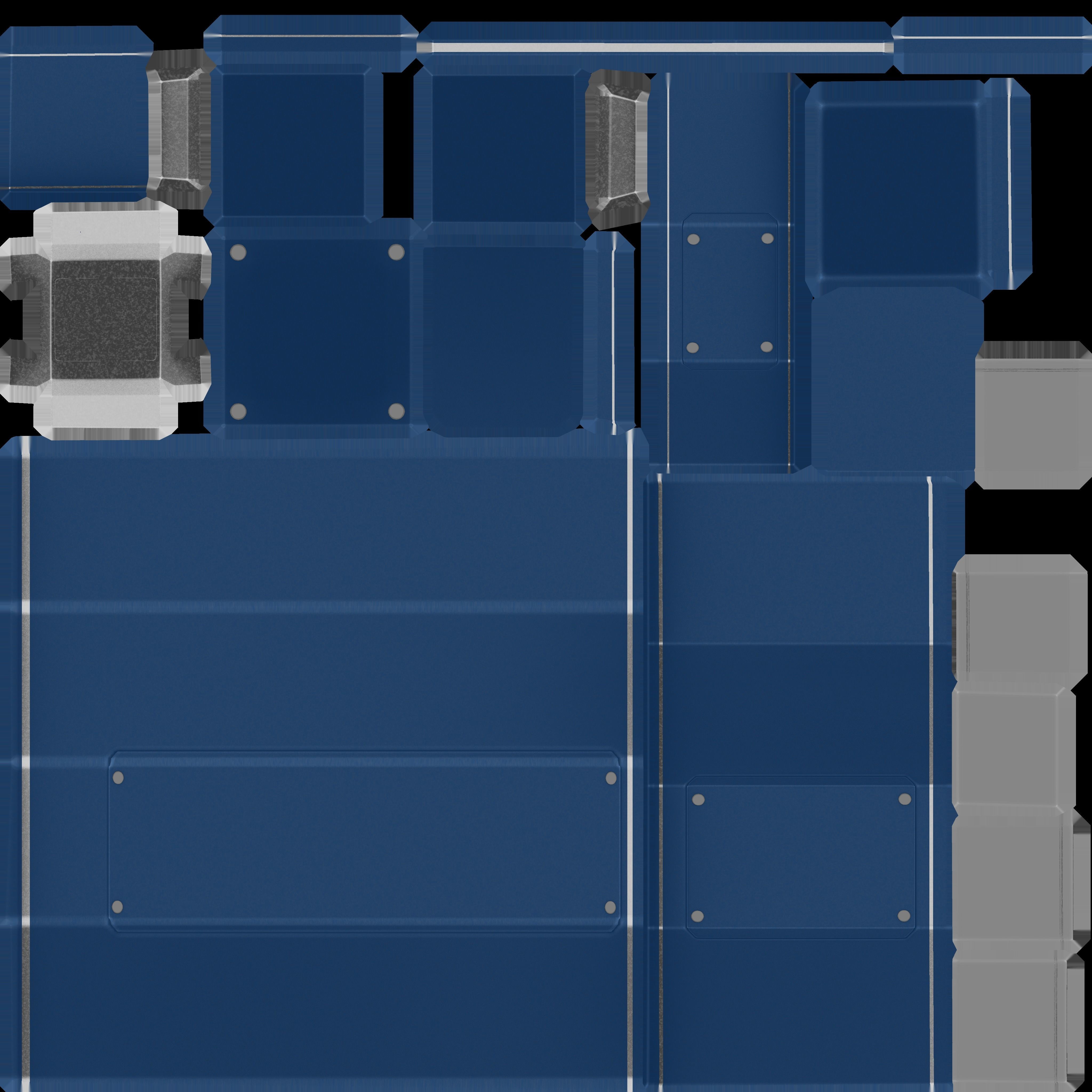 Street Light 8 Bollard 900mm Futuristic Blue Version 4 Low-poly 3D model_10