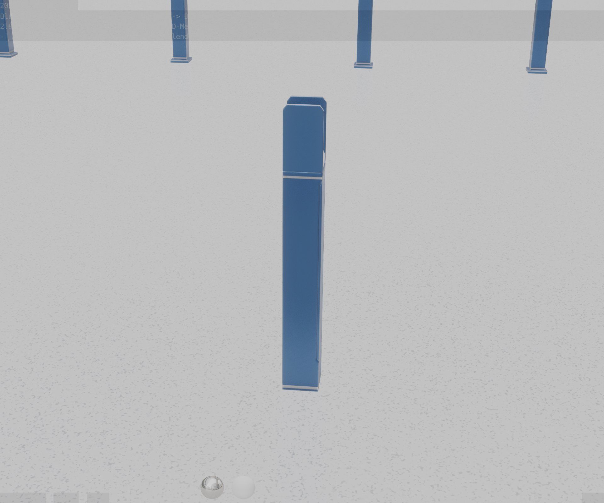 Street Light 8 Bollard 900mm Futuristic Blue Version 4 Low-poly 3D model_87