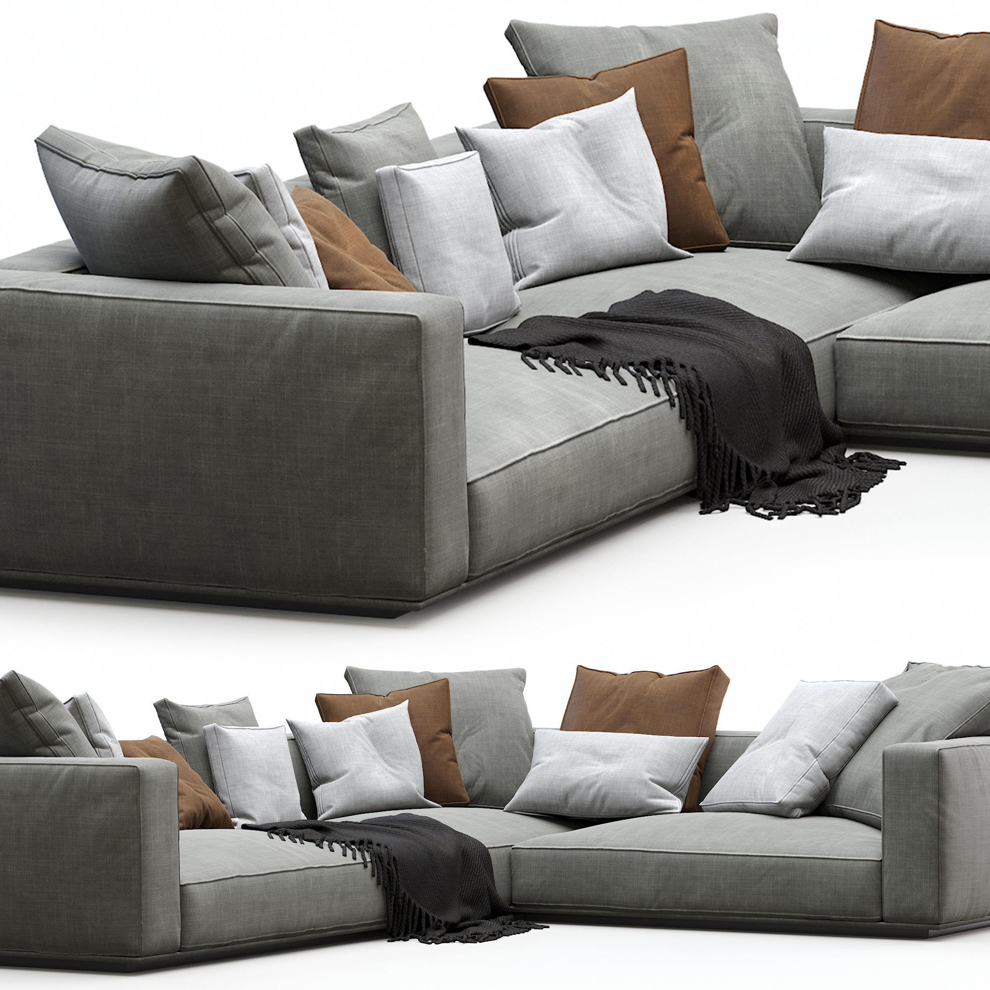 Flexform Sofa Grandemare 3D model_3