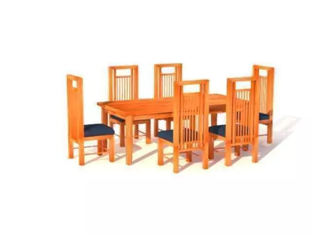 Wooden Dinning Table 3D print model_0