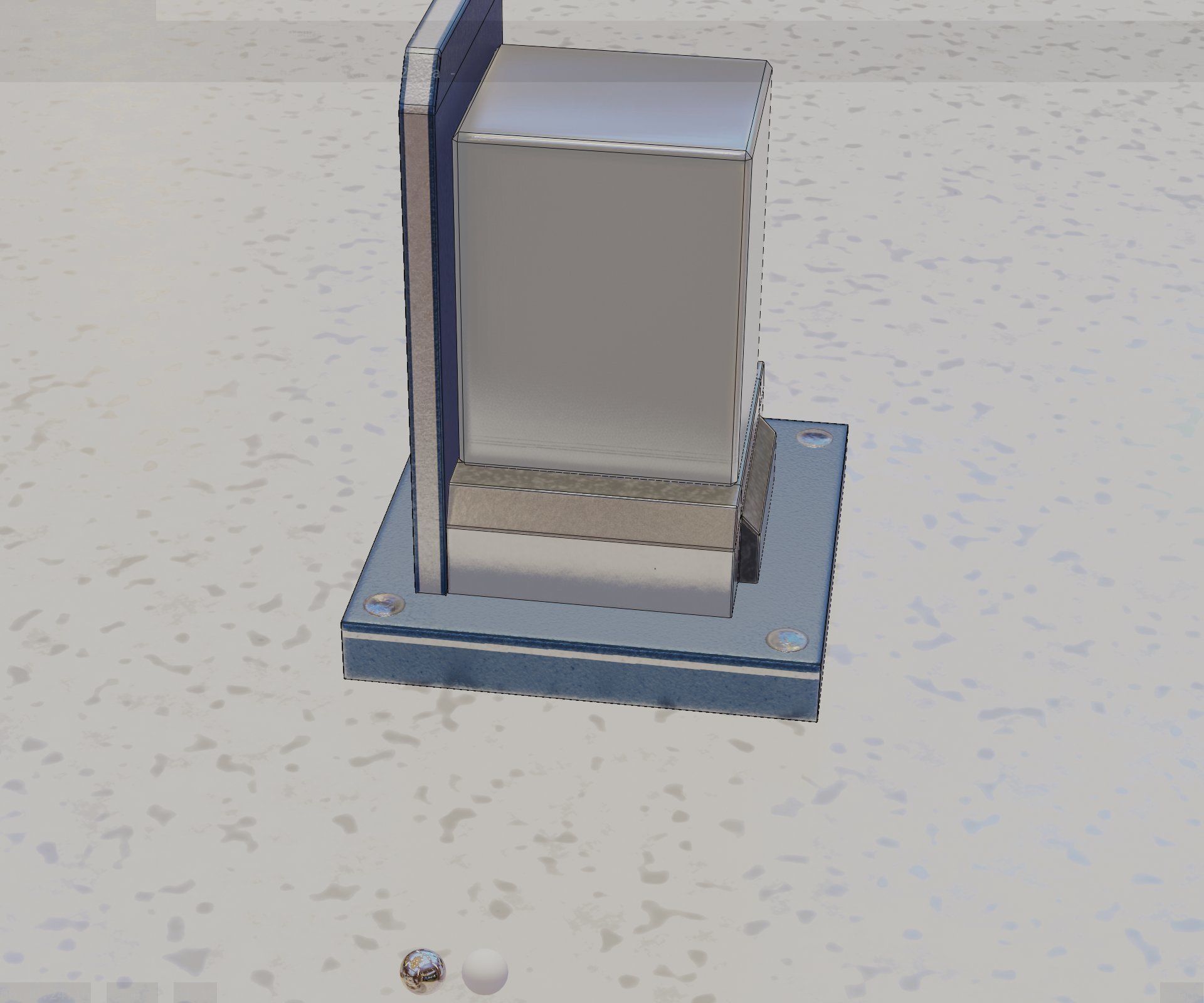 Street Light 8 Bollard 200mm Futuristic Blue Version 2 Low-poly 3D model_91