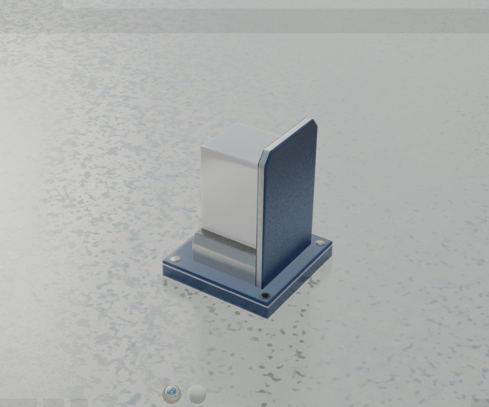 Street Light 8 Bollard 200mm Futuristic Blue Version 2 Low-poly 3D model_71
