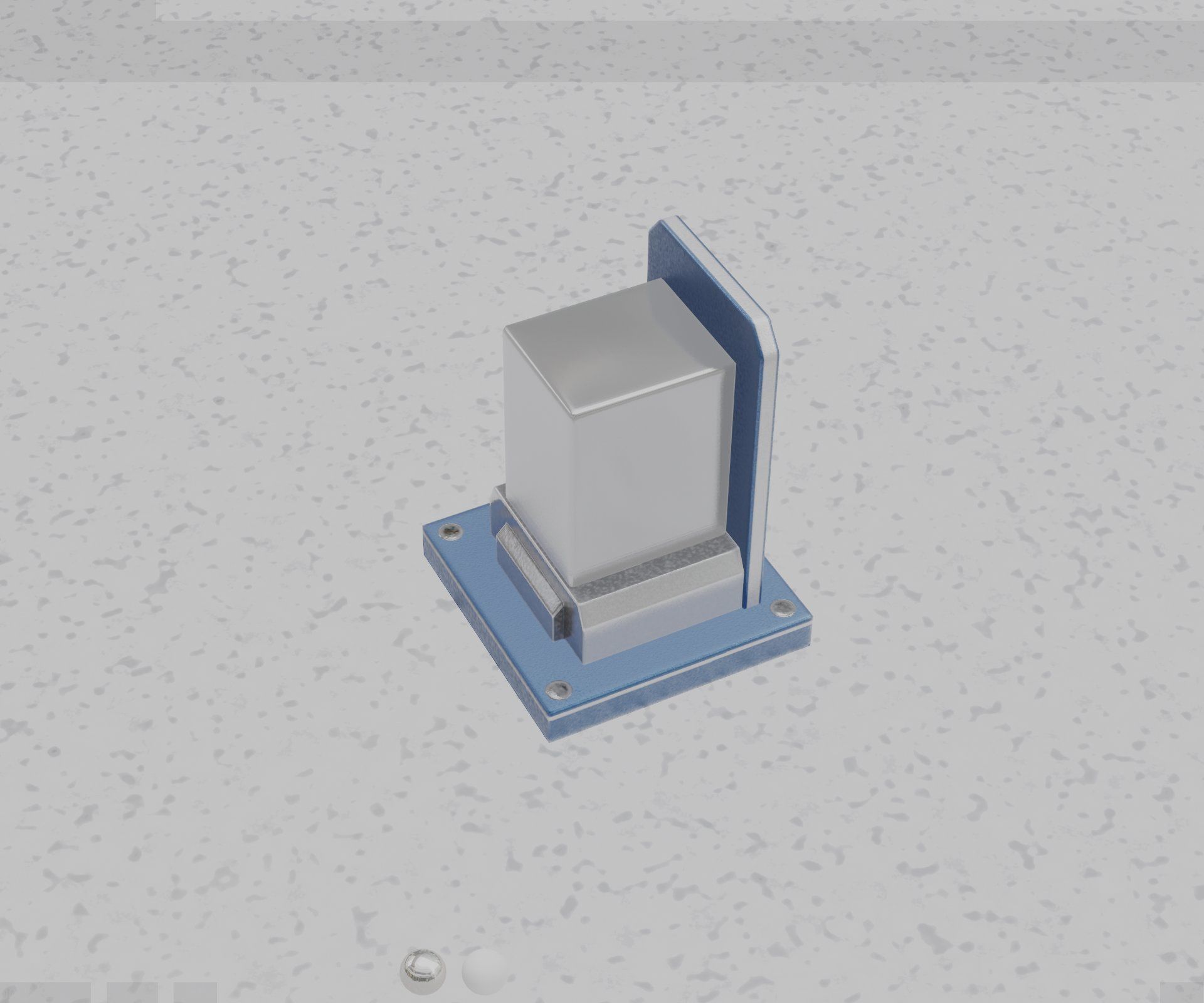 Street Light 8 Bollard 200mm Futuristic Blue Version 2 Low-poly 3D model_61