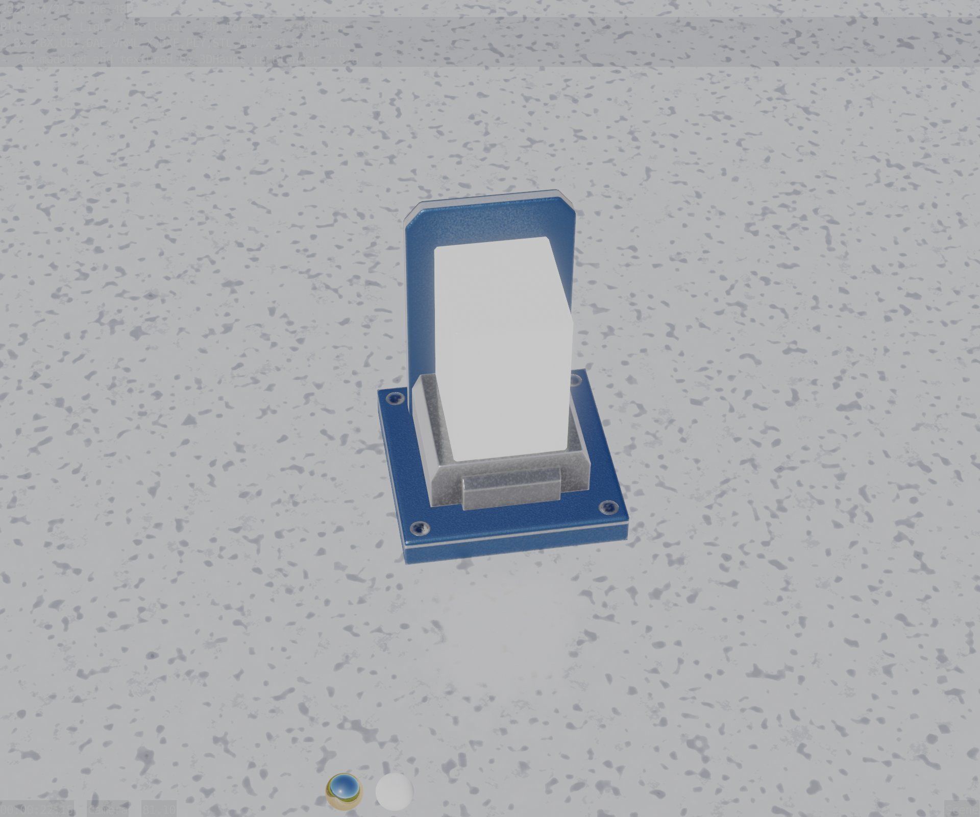 Street Light 8 Bollard 200mm Futuristic Blue Version 2 Low-poly 3D model_48