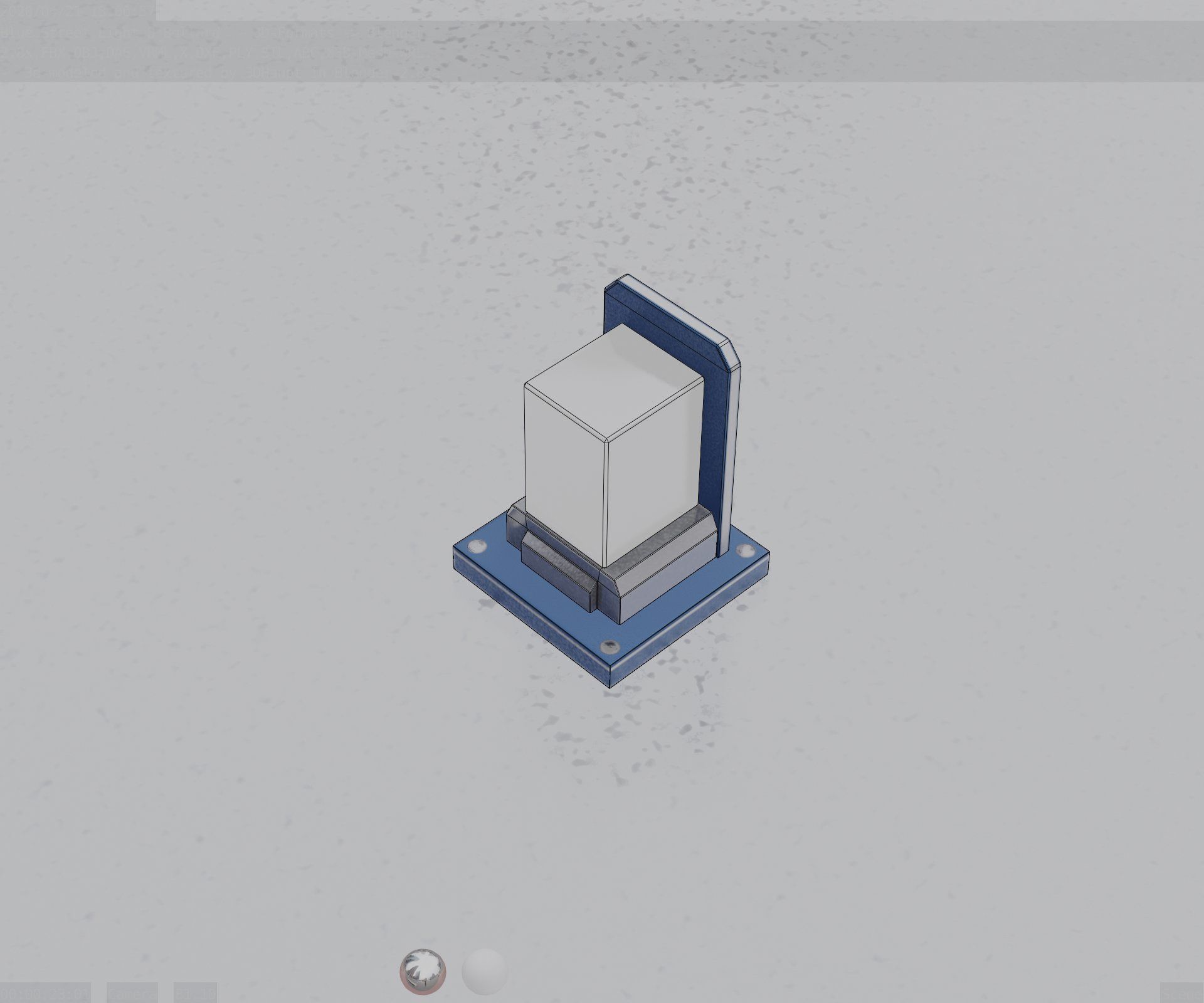 Street Light 8 Bollard 200mm Futuristic Blue Version 2 Low-poly 3D model_58