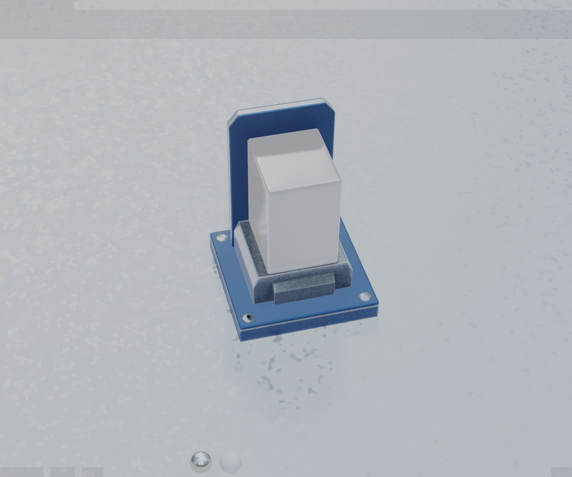 Street Light 8 Bollard 200mm Futuristic Blue Version 2 Low-poly 3D model_47