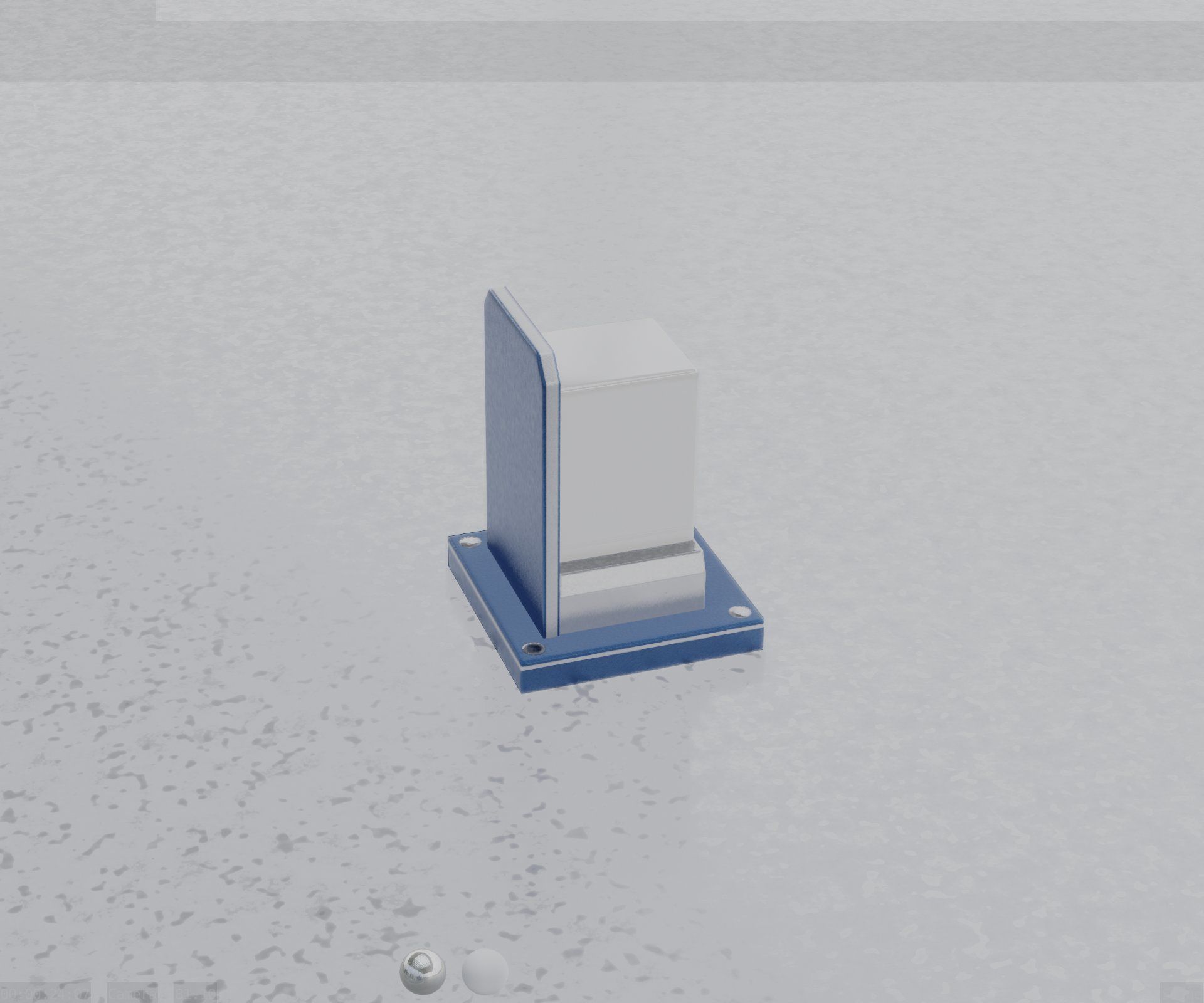 Street Light 8 Bollard 200mm Futuristic Blue Version 2 Low-poly 3D model_88