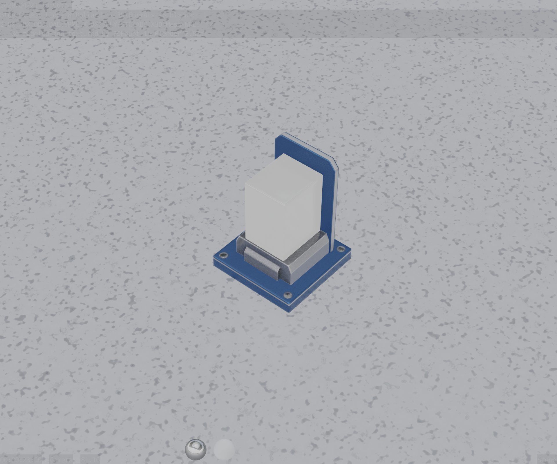 Street Light 8 Bollard 200mm Futuristic Blue Version 2 Low-poly 3D model_57