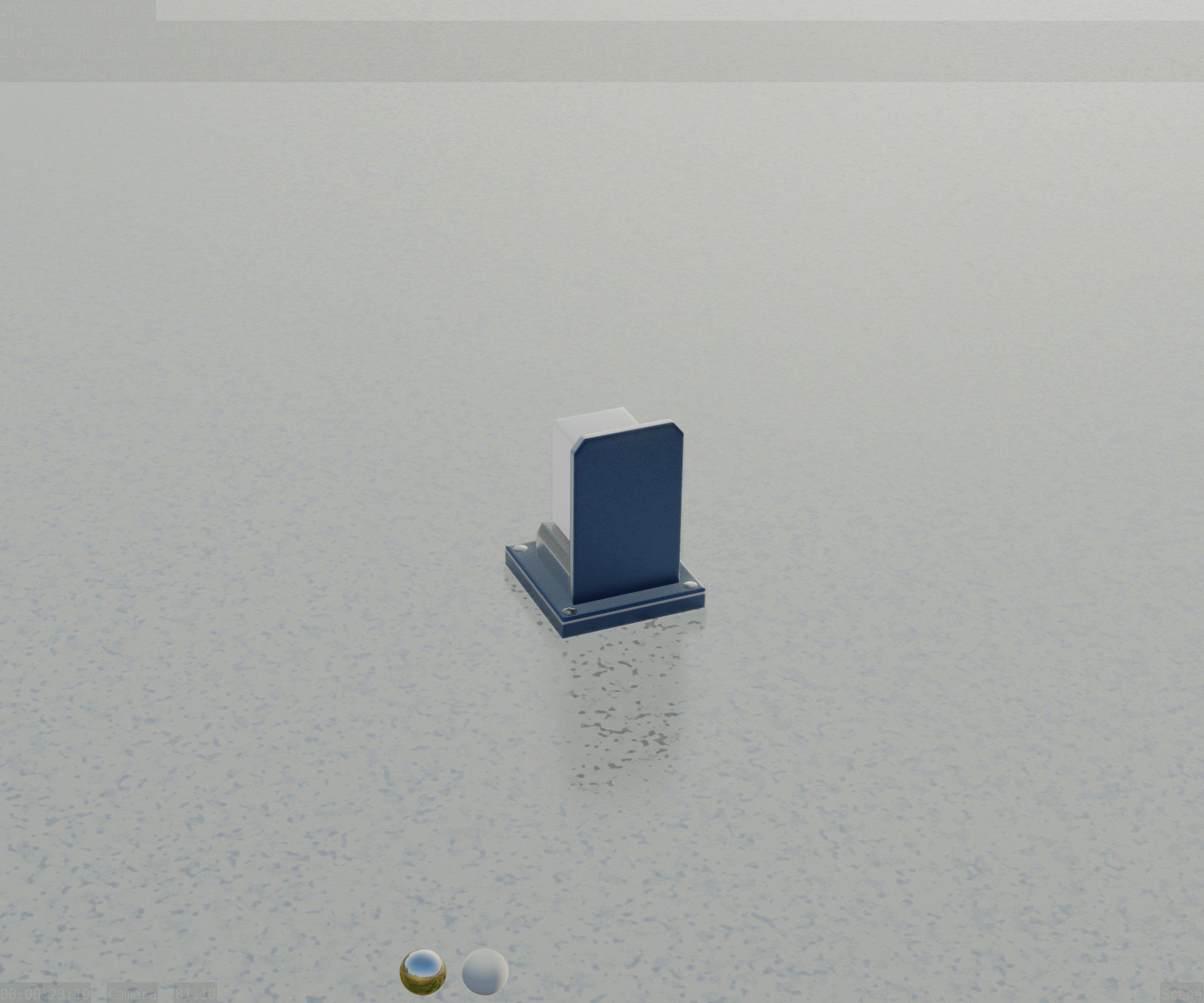 Street Light 8 Bollard 200mm Futuristic Blue Version 2 Low-poly 3D model_76