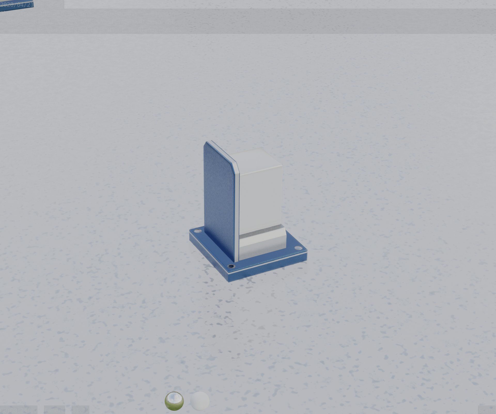Street Light 8 Bollard 200mm Futuristic Blue Version 2 Low-poly 3D model_87