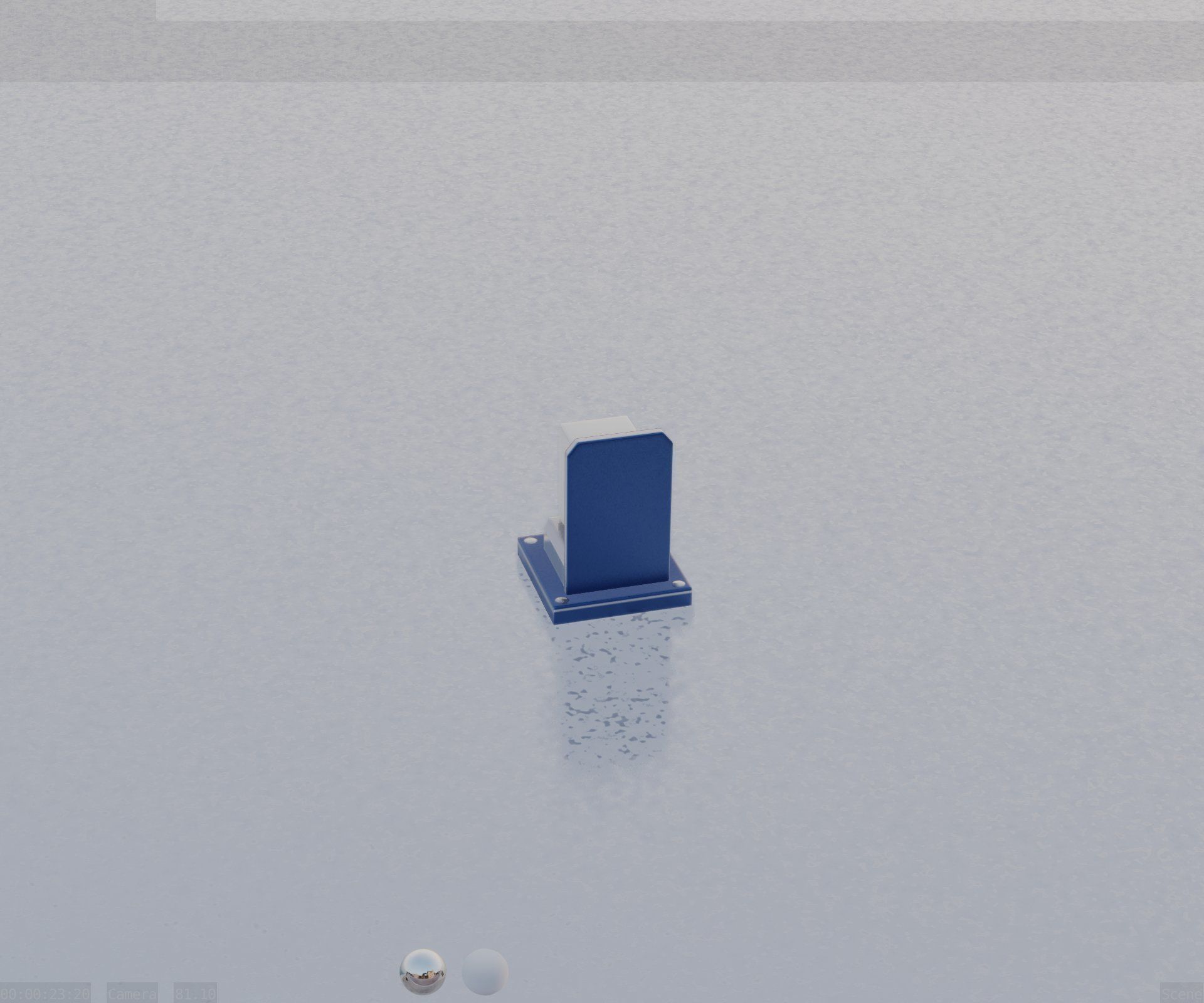 Street Light 8 Bollard 200mm Futuristic Blue Version 2 Low-poly 3D model_77