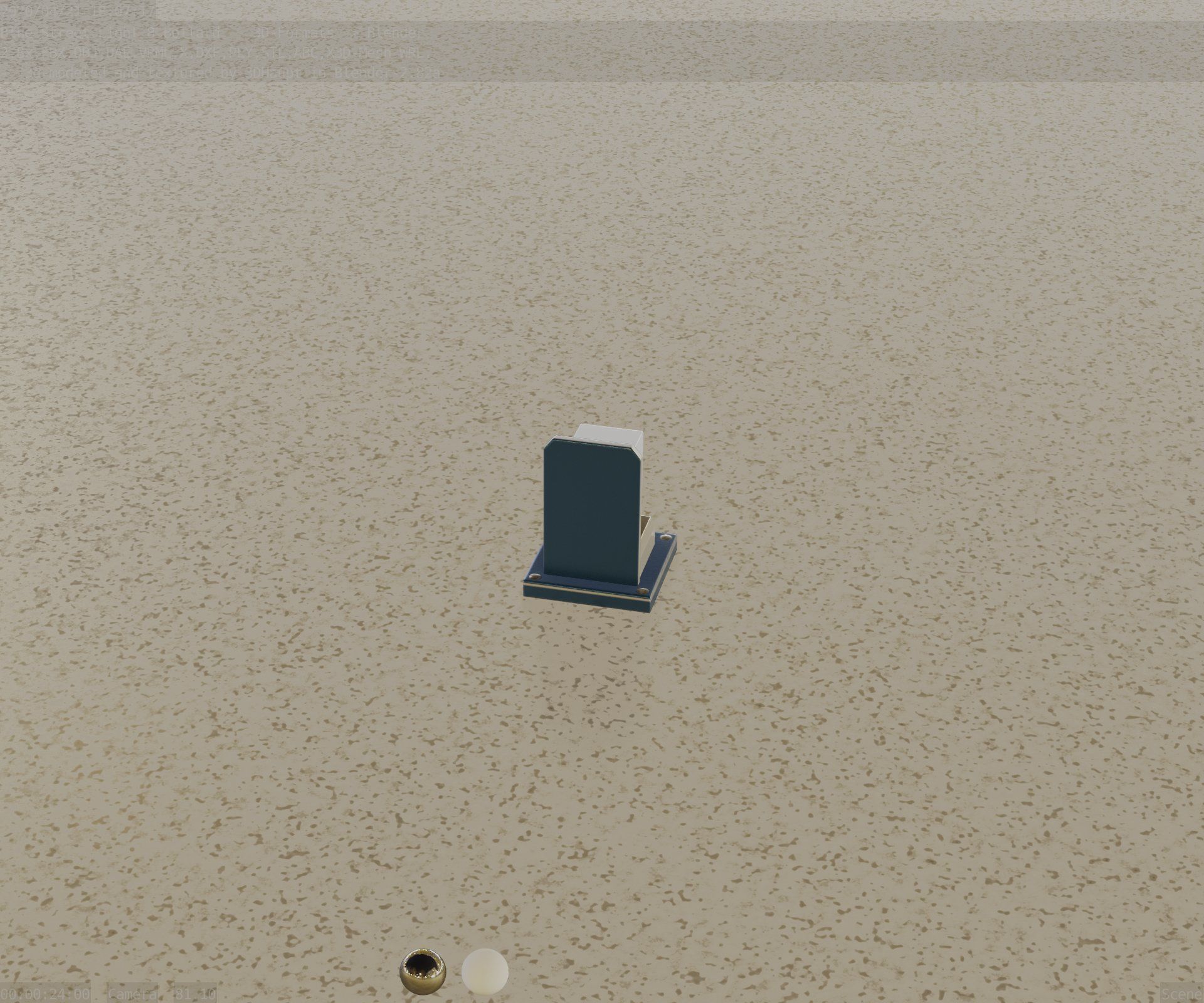 Street Light 8 Bollard 200mm Futuristic Blue Version 2 Low-poly 3D model_81
