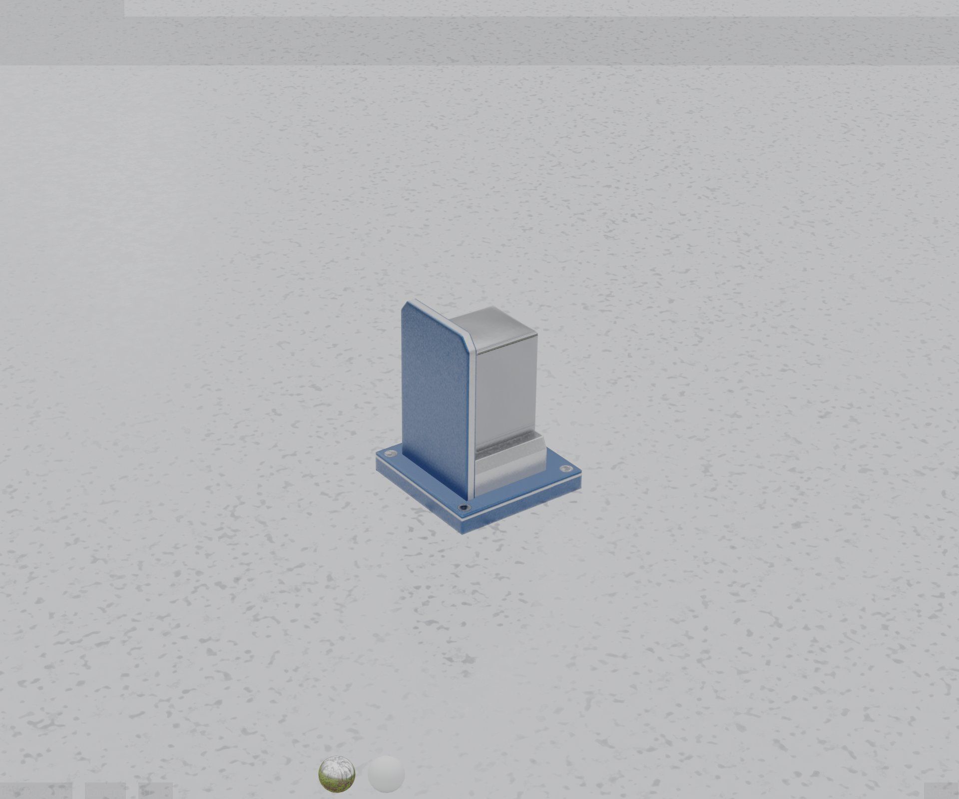 Street Light 8 Bollard 200mm Futuristic Blue Version 2 Low-poly 3D model_86