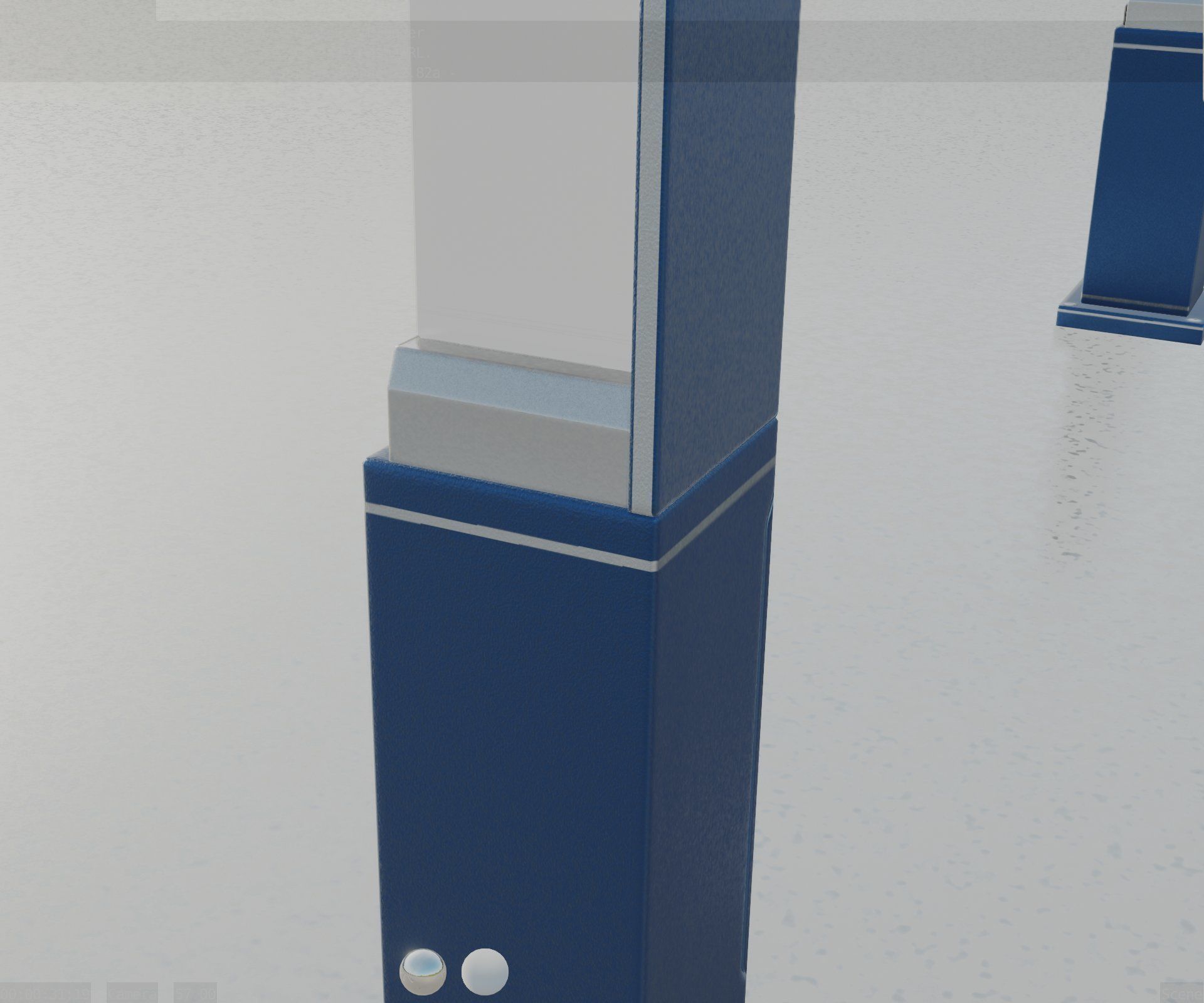 Street Light 8 Bollard 500 mm Futuristic Blue Version 2 Low-poly 3D model_63