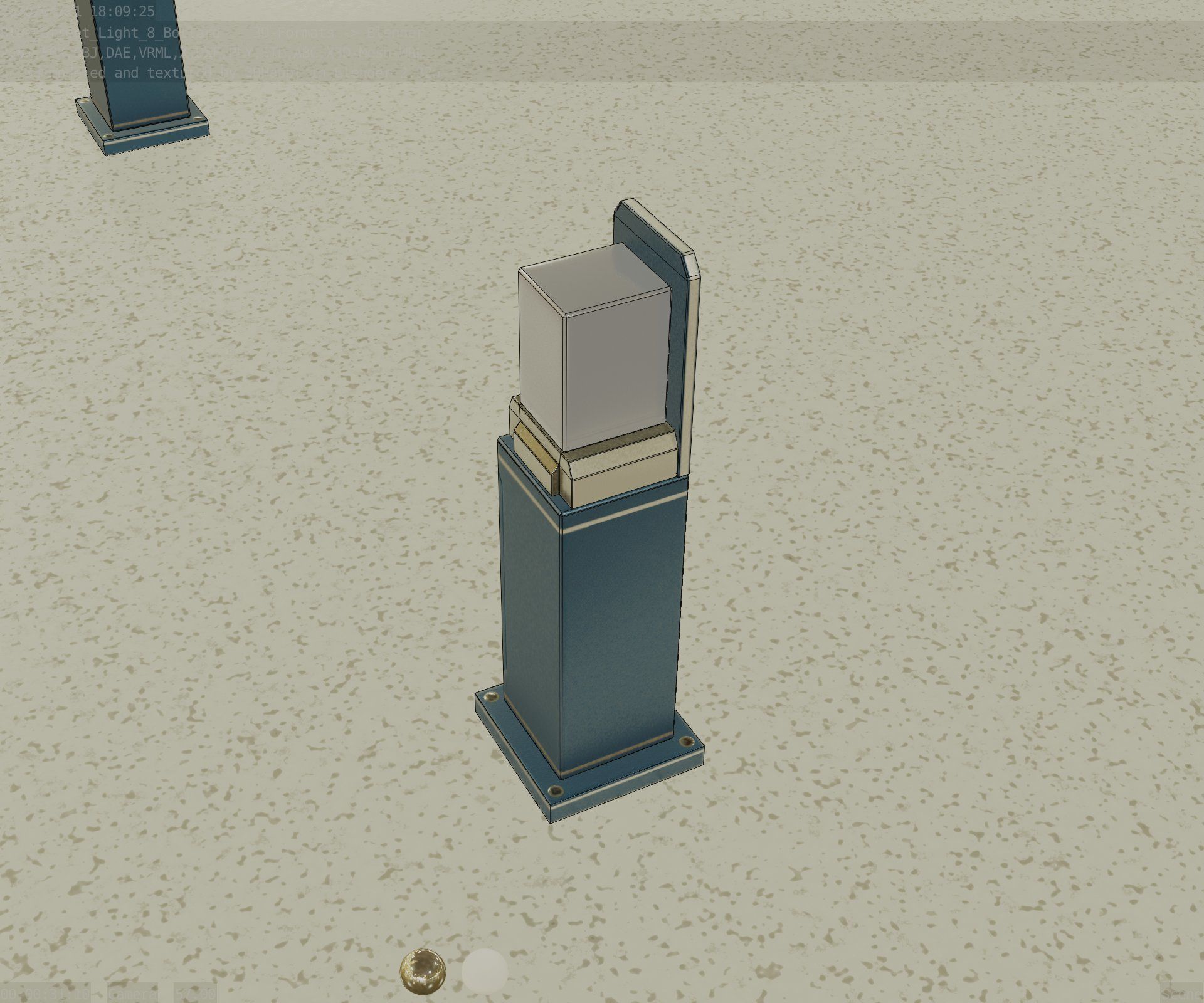 Street Light 8 Bollard 500 mm Futuristic Blue Version 2 Low-poly 3D model_54