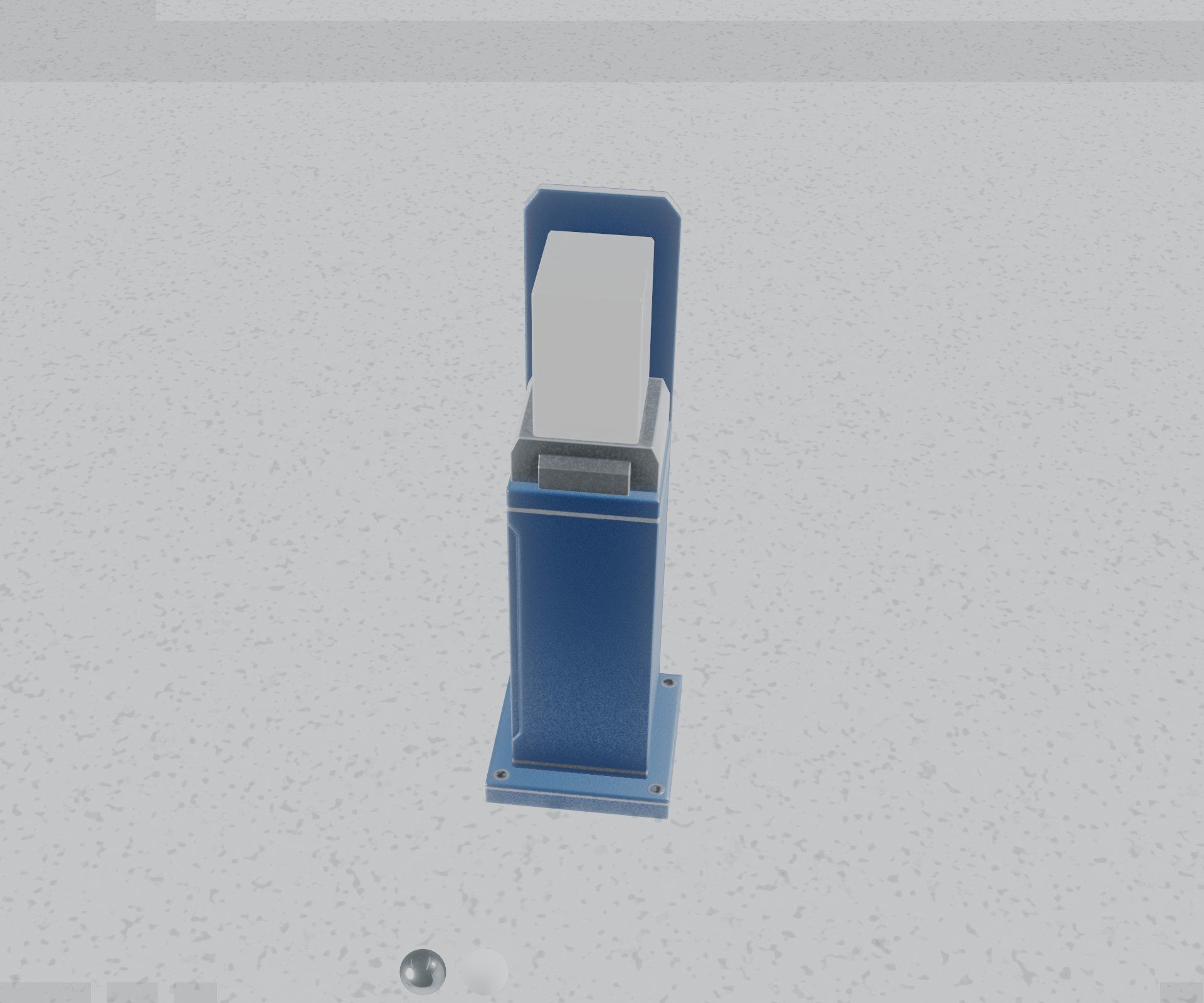 Street Light 8 Bollard 500 mm Futuristic Blue Version 2 Low-poly 3D model_44