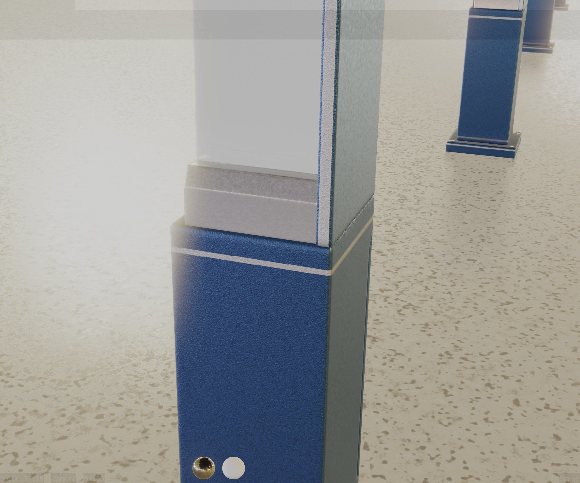 Street Light 8 Bollard 500 mm Futuristic Blue Version 2 Low-poly 3D model_62