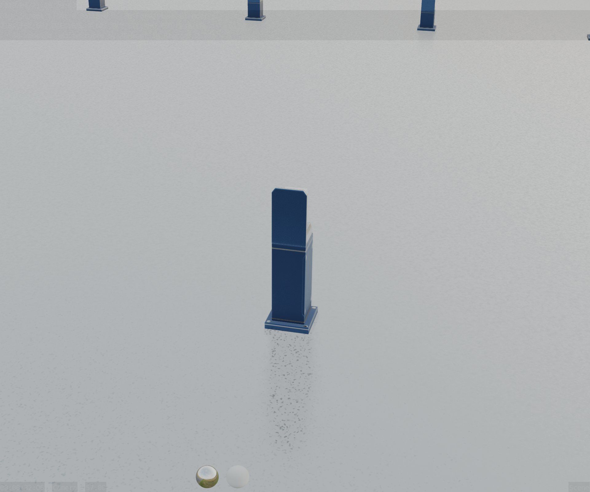 Street Light 8 Bollard 500 mm Futuristic Blue Version 2 Low-poly 3D model_74