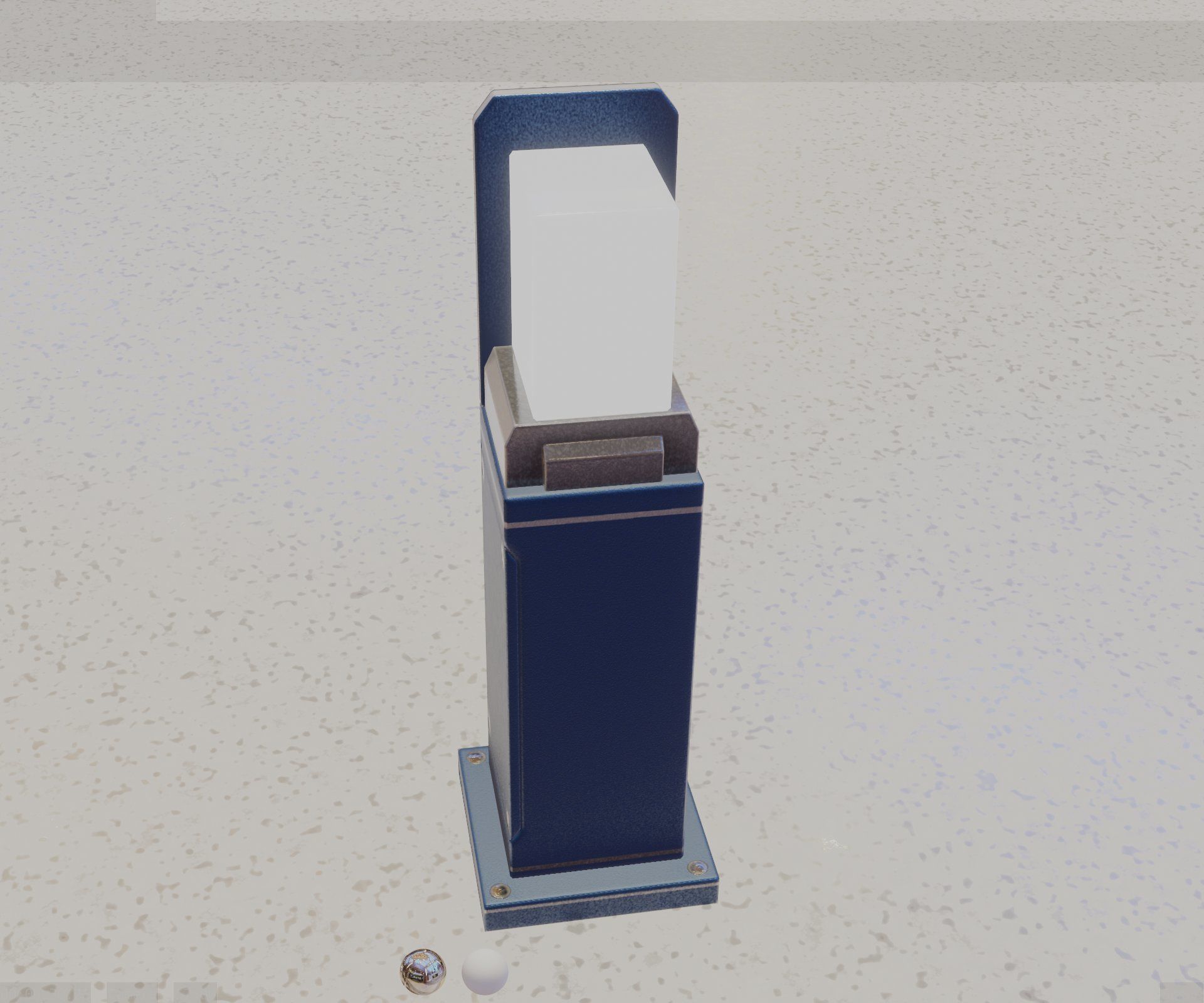 Street Light 8 Bollard 500 mm Futuristic Blue Version 2 Low-poly 3D model_41