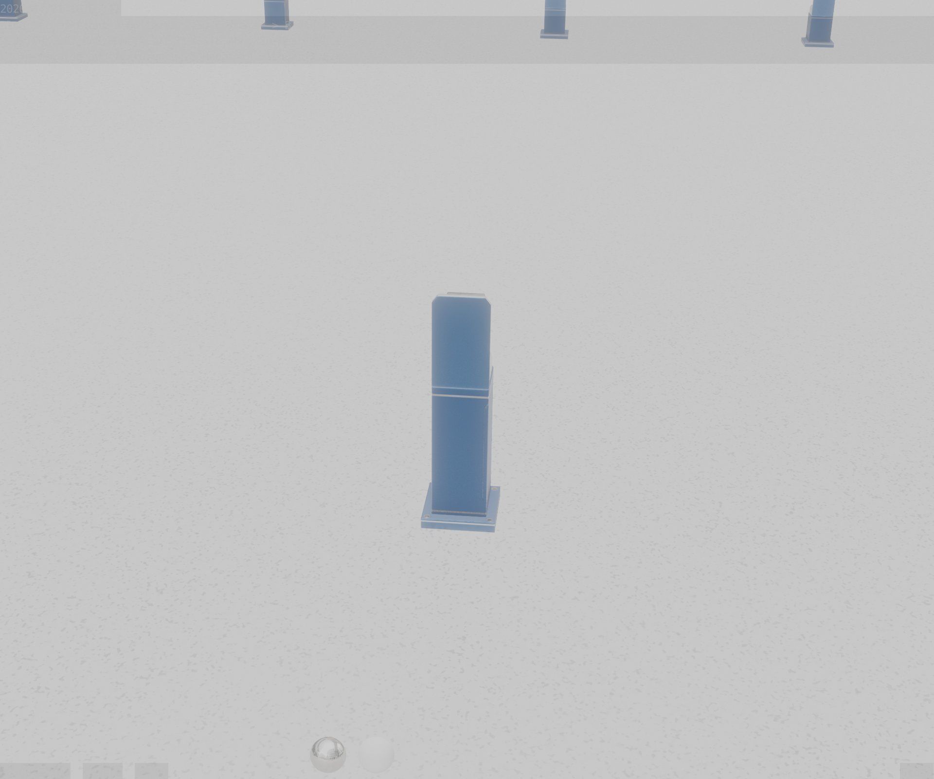 Street Light 8 Bollard 500 mm Futuristic Blue Version 2 Low-poly 3D model_73