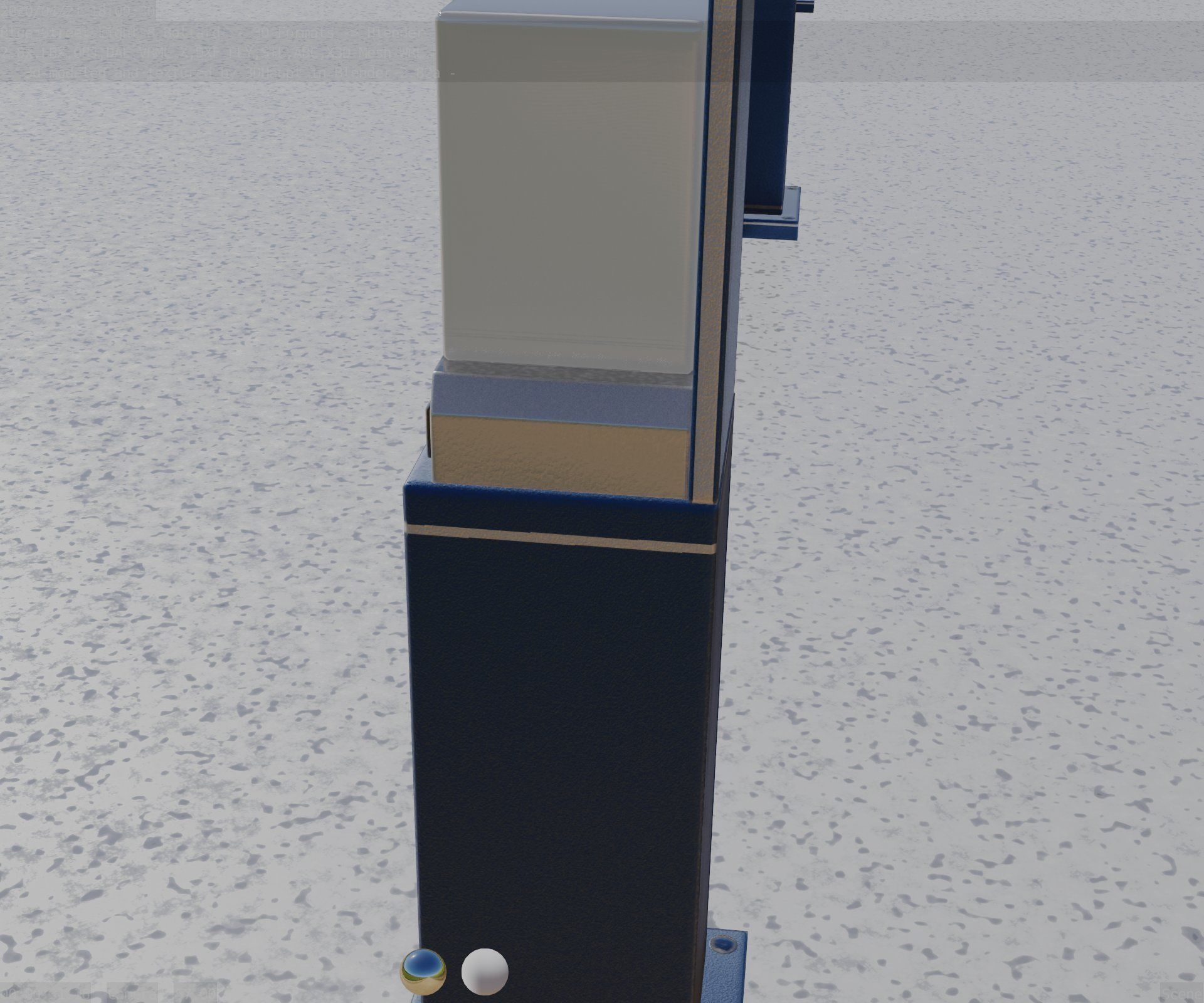 Street Light 8 Bollard 500 mm Futuristic Blue Version 2 Low-poly 3D model_60