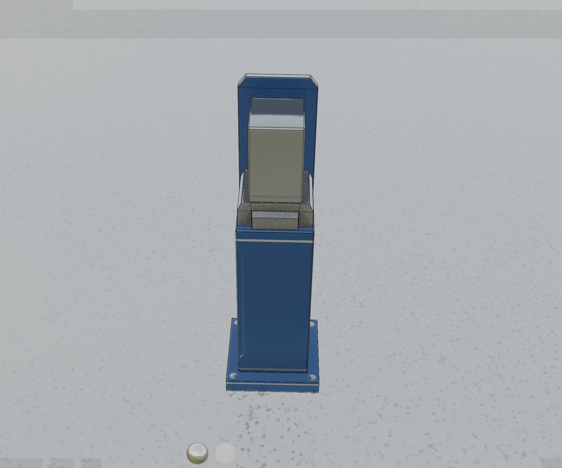 Street Light 8 Bollard 500 mm Futuristic Blue Version 2 Low-poly 3D model_43