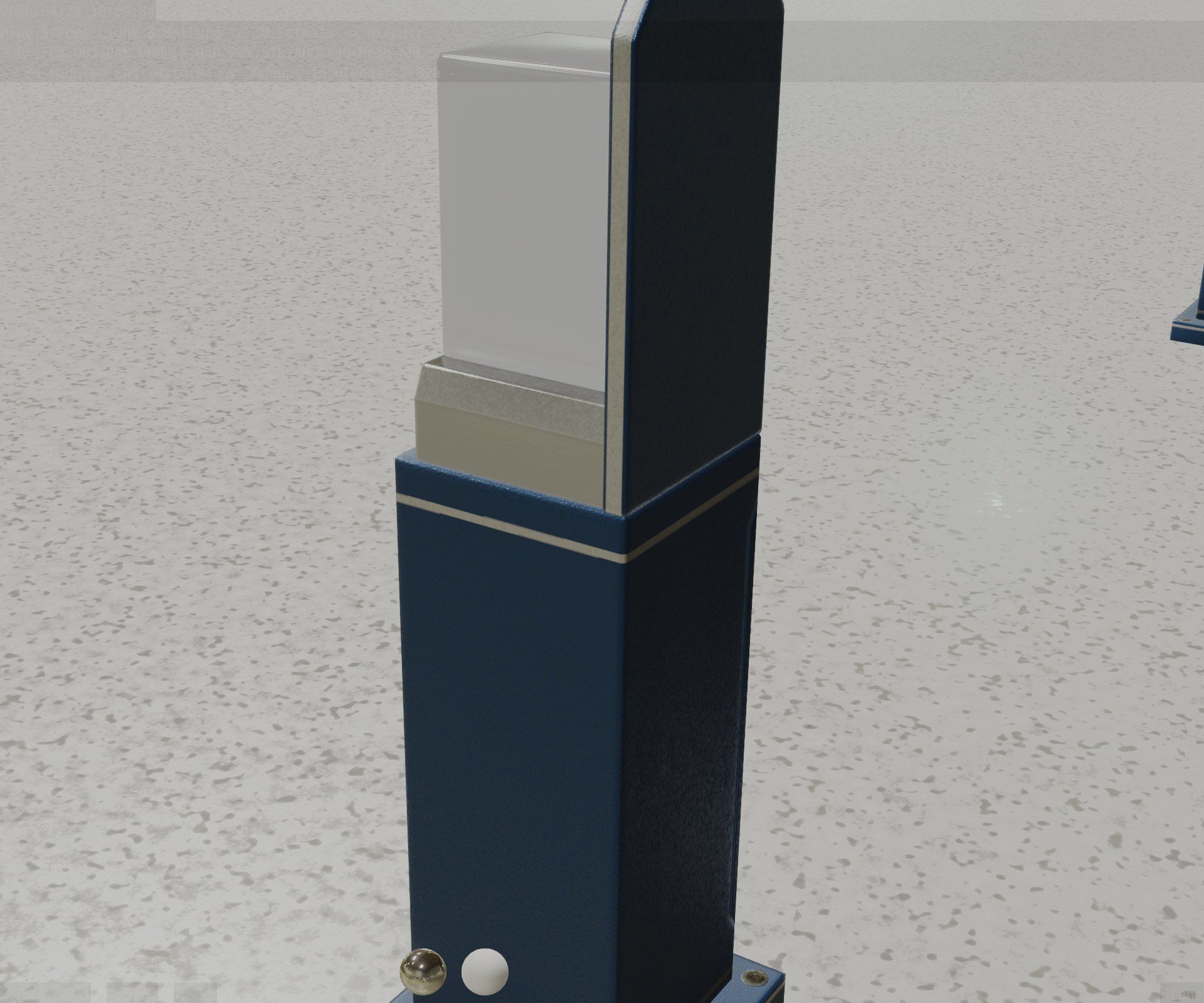Street Light 8 Bollard 500 mm Futuristic Blue Version 2 Low-poly 3D model_64