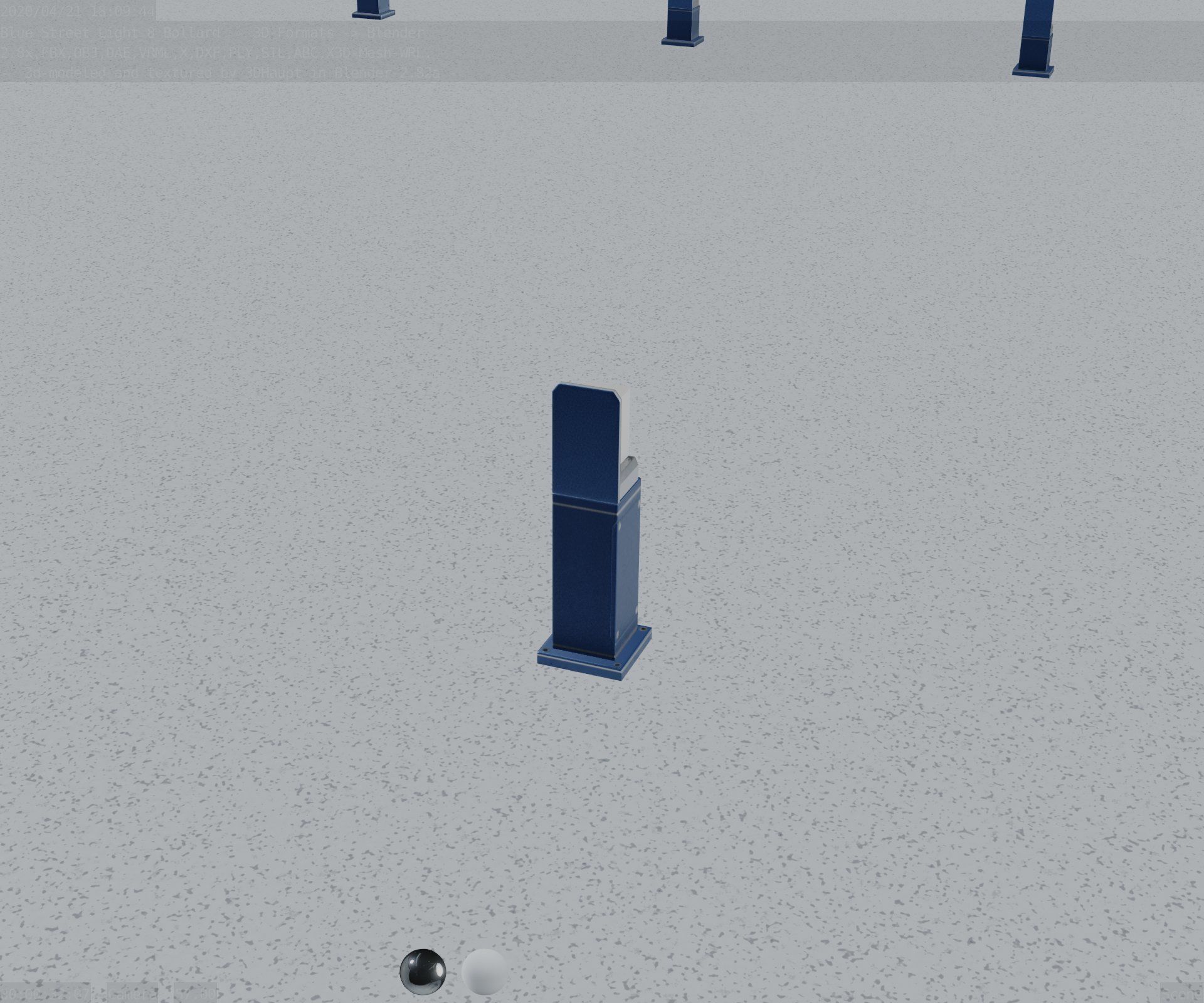 Street Light 8 Bollard 500 mm Futuristic Blue Version 2 Low-poly 3D model_75