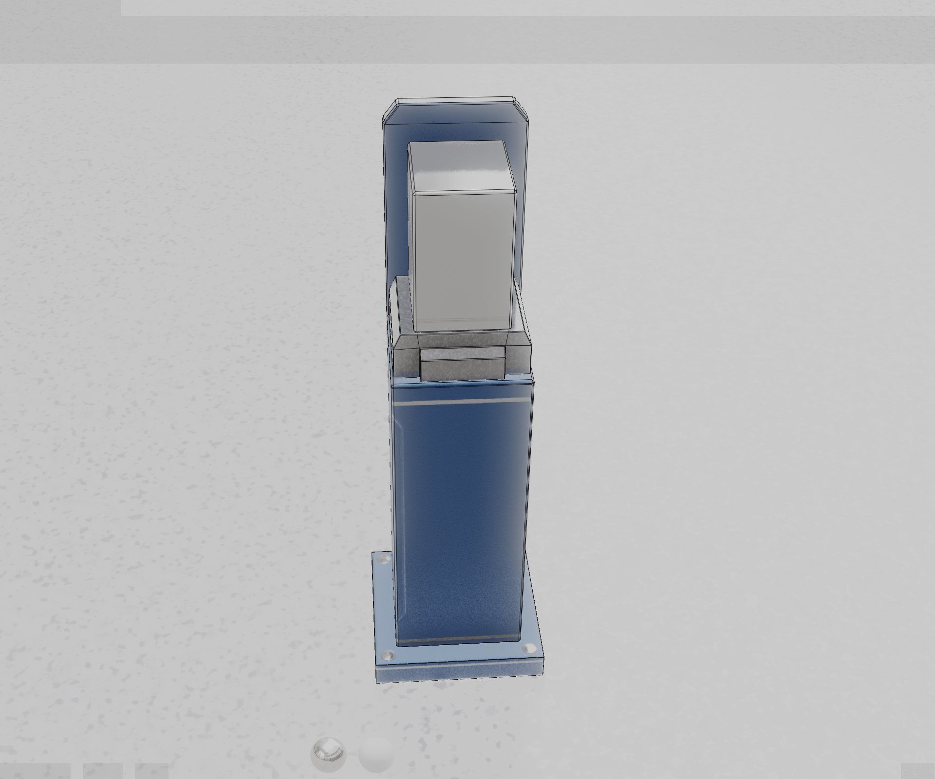 Street Light 8 Bollard 500 mm Futuristic Blue Version 2 Low-poly 3D model_42