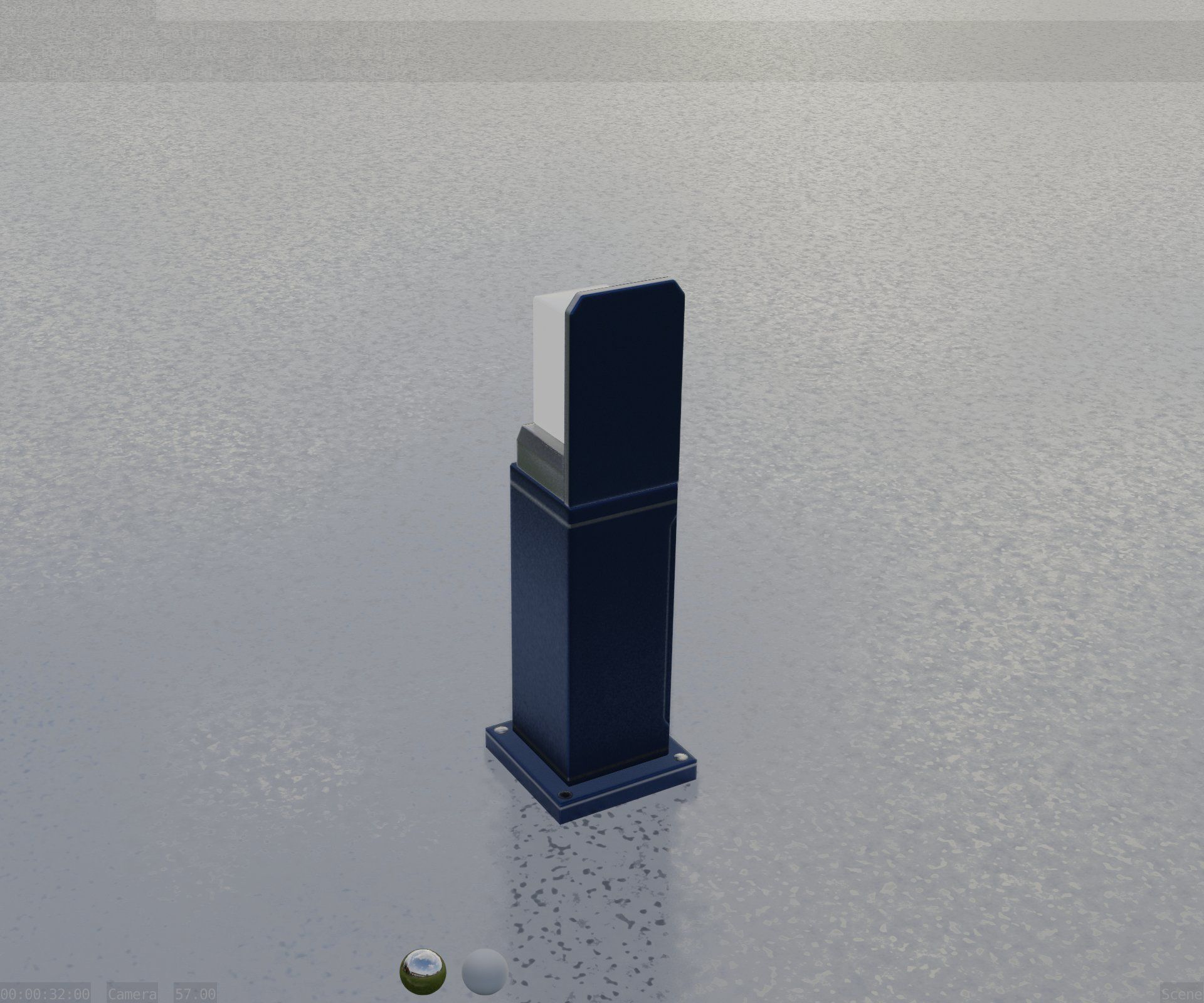 Street Light 8 Bollard 500 mm Futuristic Blue Version 2 Low-poly 3D model_68