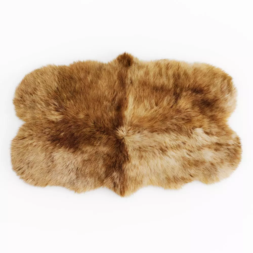 Animal Skin Sheepskin Rug 3D model_0