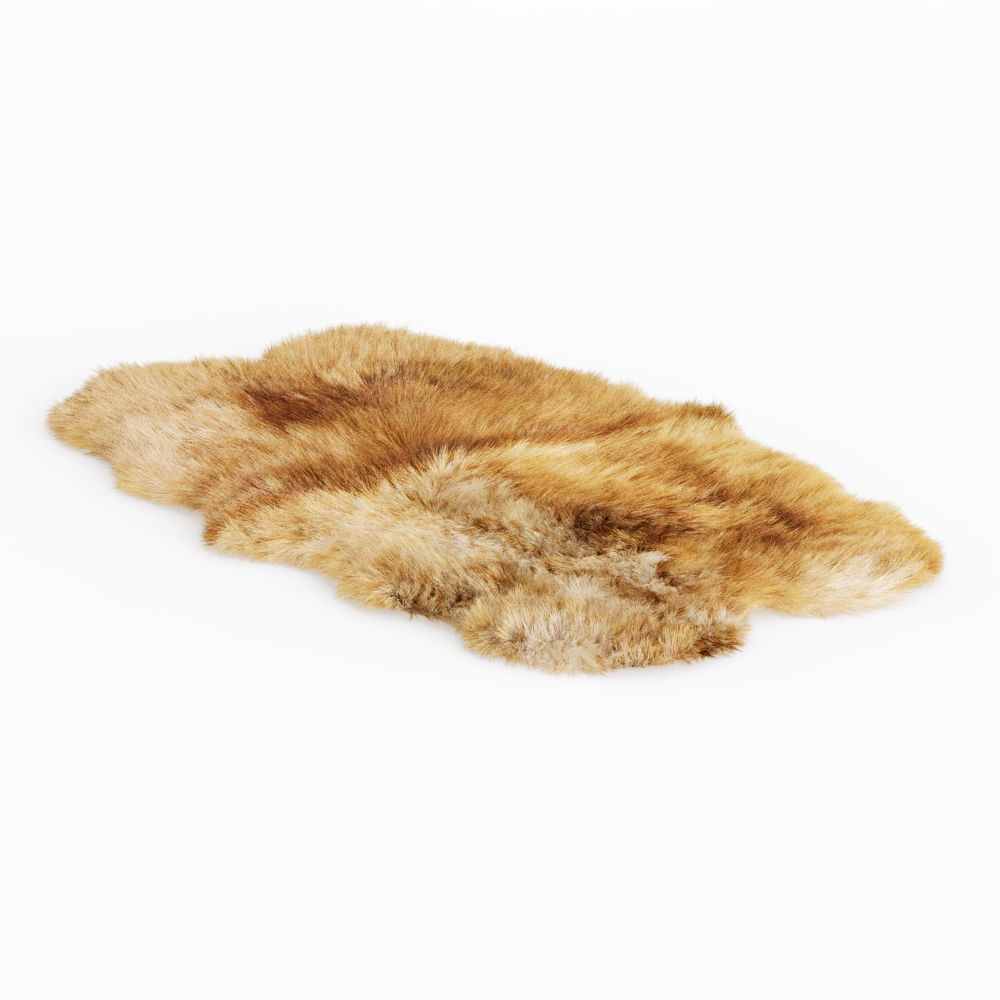 Animal Skin Sheepskin Rug 3D model_2