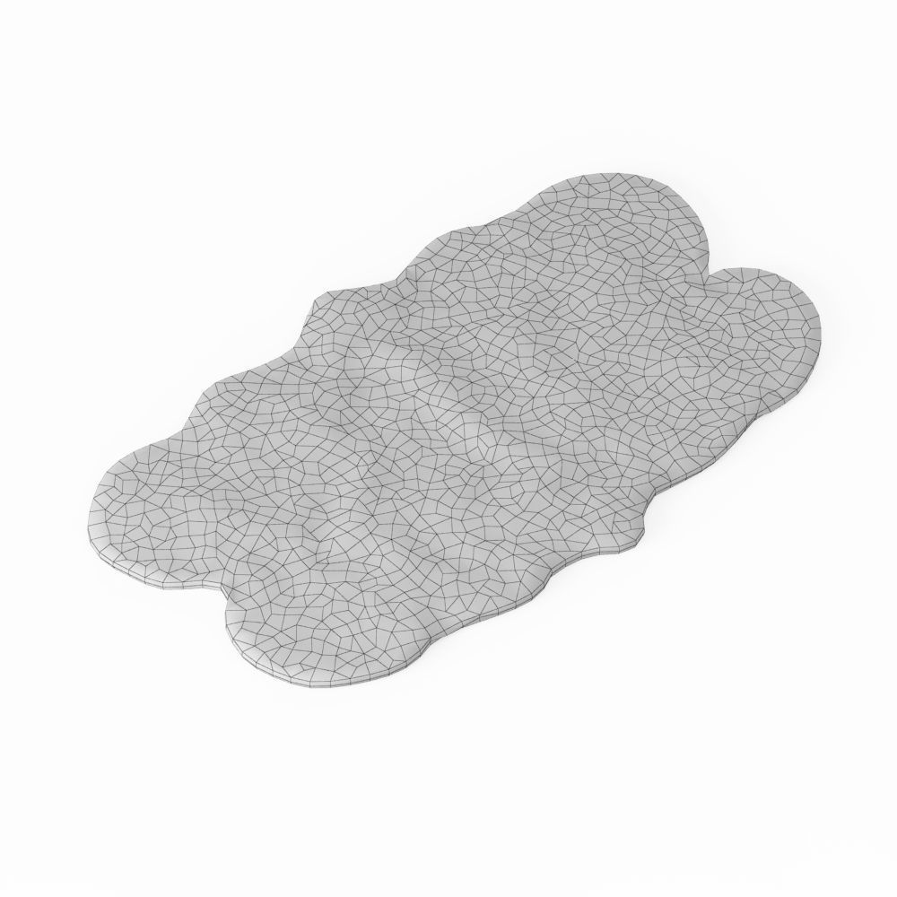 Animal Skin Sheepskin Rug 3D model_5