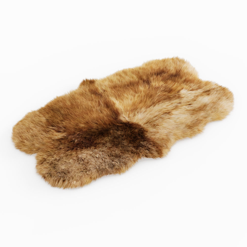 Animal Skin Sheepskin Rug 3D model_1