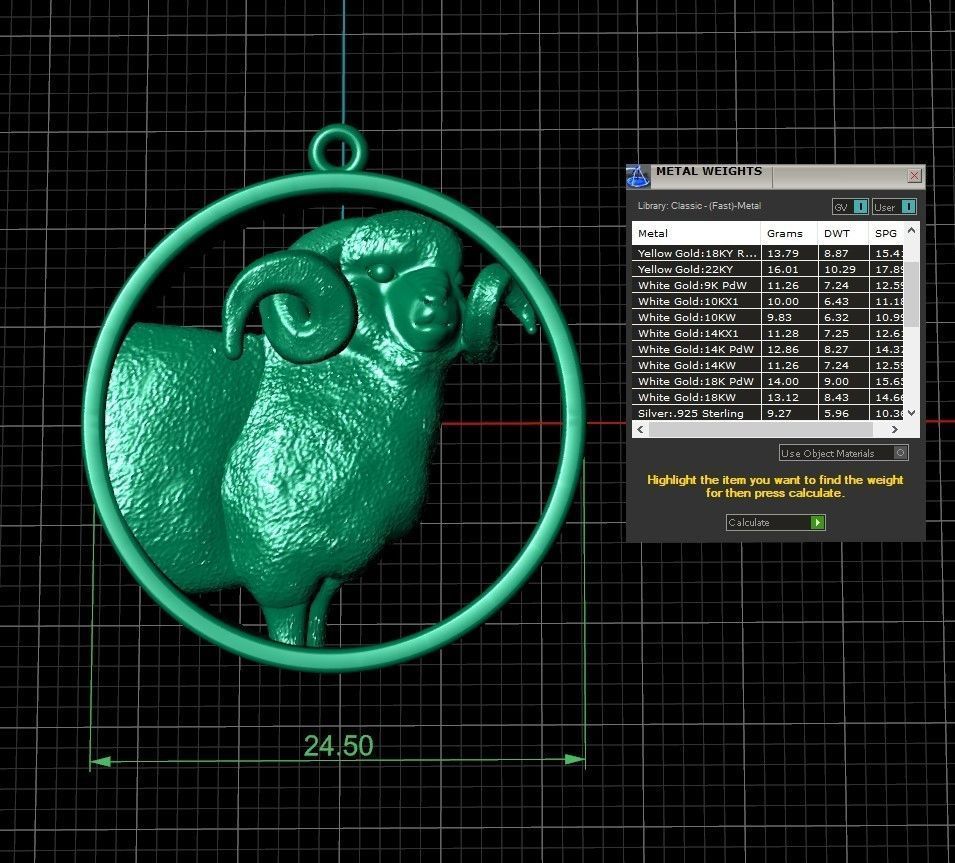 Aries in round 3D print model_2