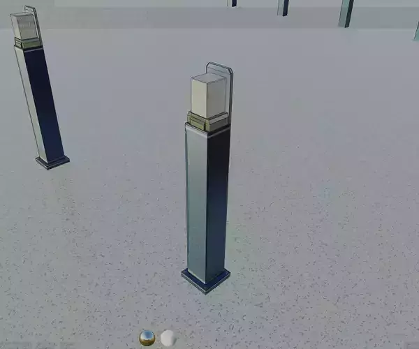 Street Light 8 Bollard 900 mm Futuristic Blue Version 2 Low-poly 3D model