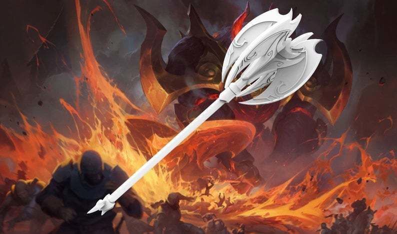 Mordekaiser Infernal skin ax 3D print model_2