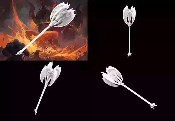 Mordekaiser Infernal skin ax 3D print model