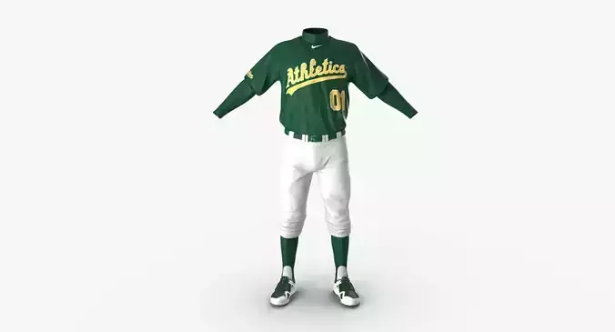 Baseball Player Outfit Athletics 3