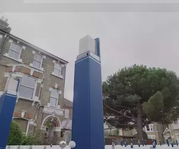 Street Light 8 Bollard 900 mm Futuristic Blue Version 5 Low-poly 3D model