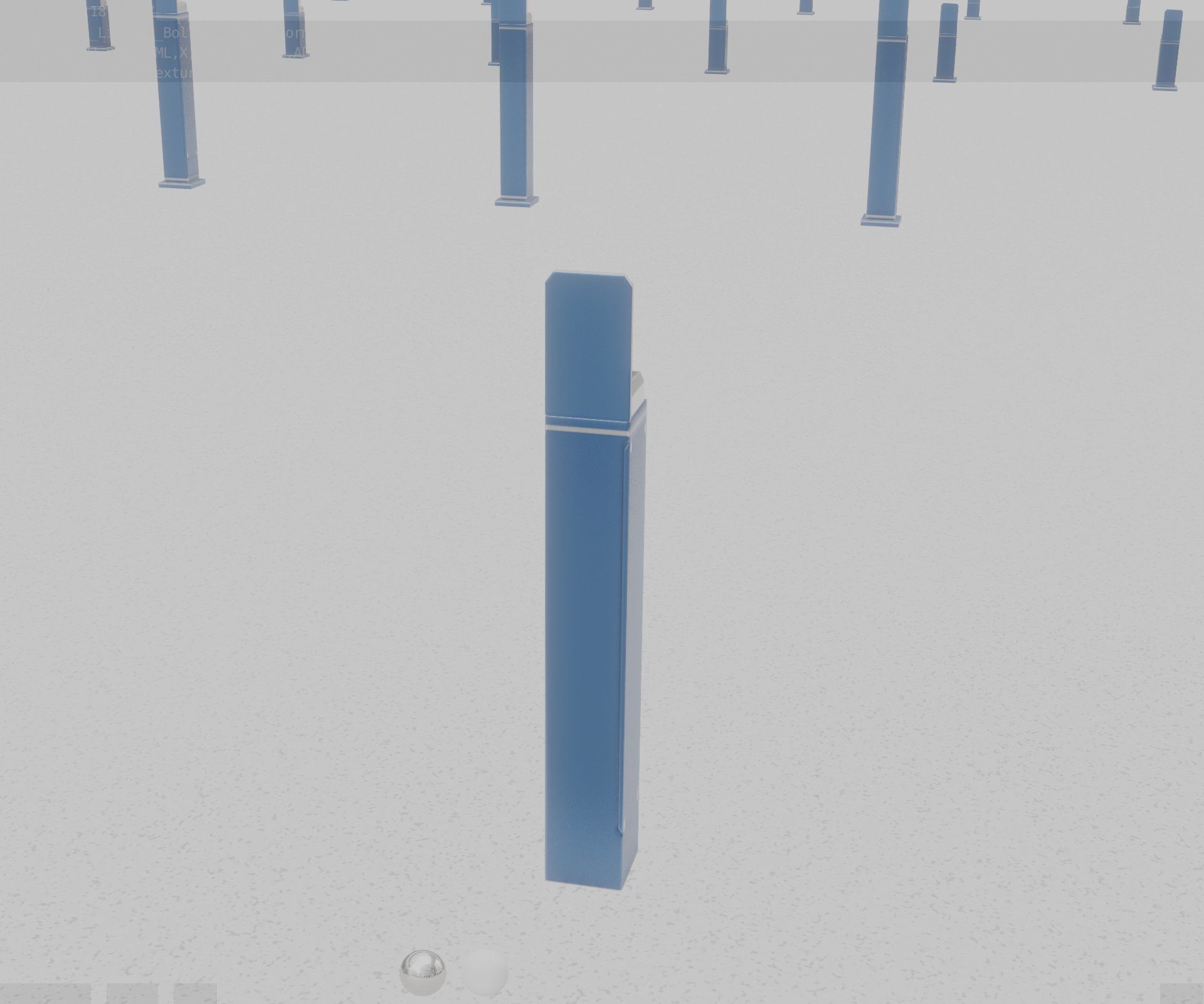 Street Light 8 Bollard 900 mm Futuristic Blue Version 5 Low-poly 3D model_76