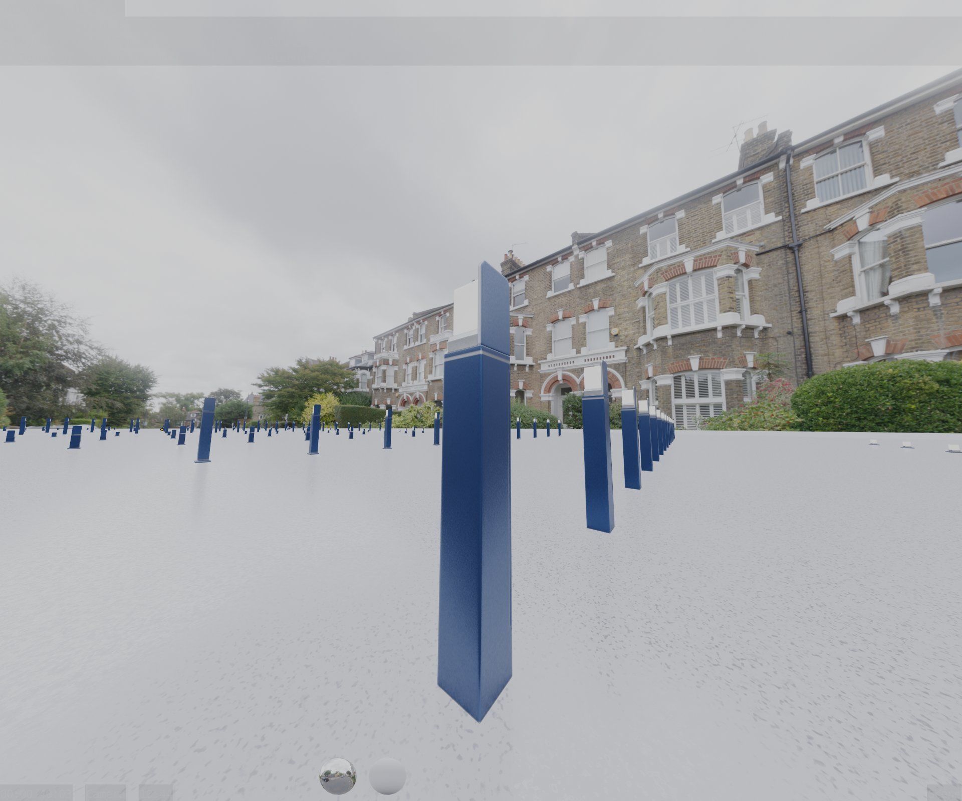 Street Light 8 Bollard 900 mm Futuristic Blue Version 5 Low-poly 3D model_67