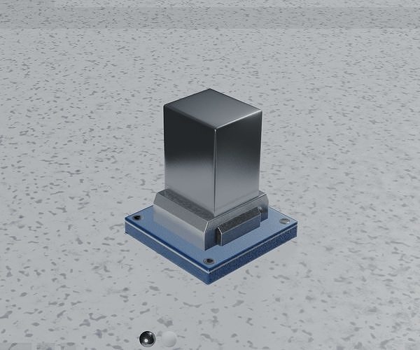 Street Light 8 Bollard 200mm Futuristic Blue Version 3 Low-poly 3D model