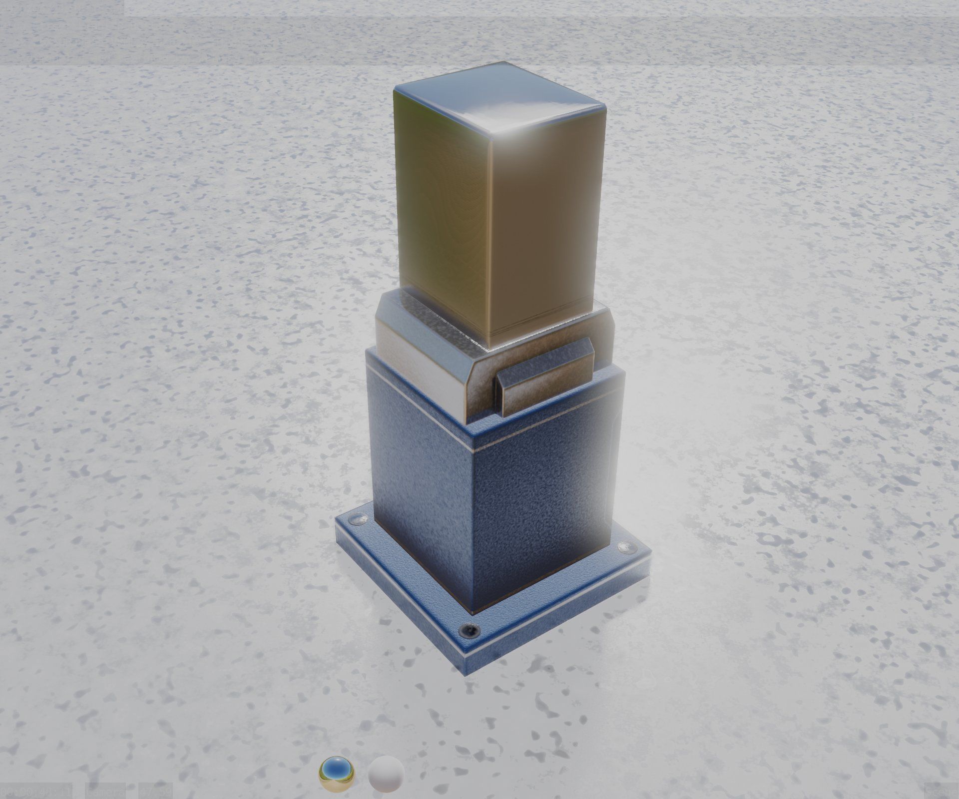 Street Light 8 Bollard 350mm Futuristic Blue Version 3 Low-poly 3D model_63