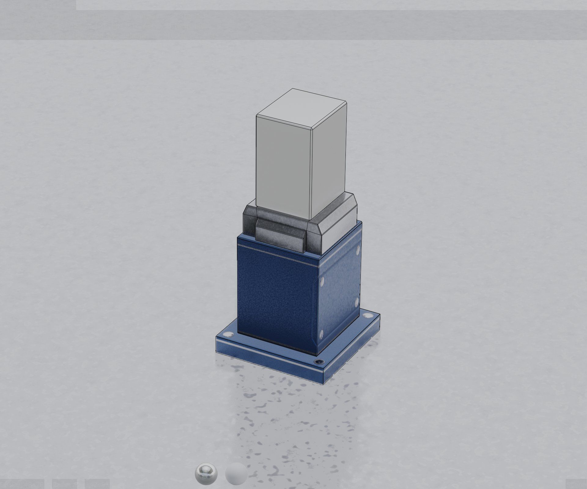 Street Light 8 Bollard 350mm Futuristic Blue Version 3 Low-poly 3D model_72