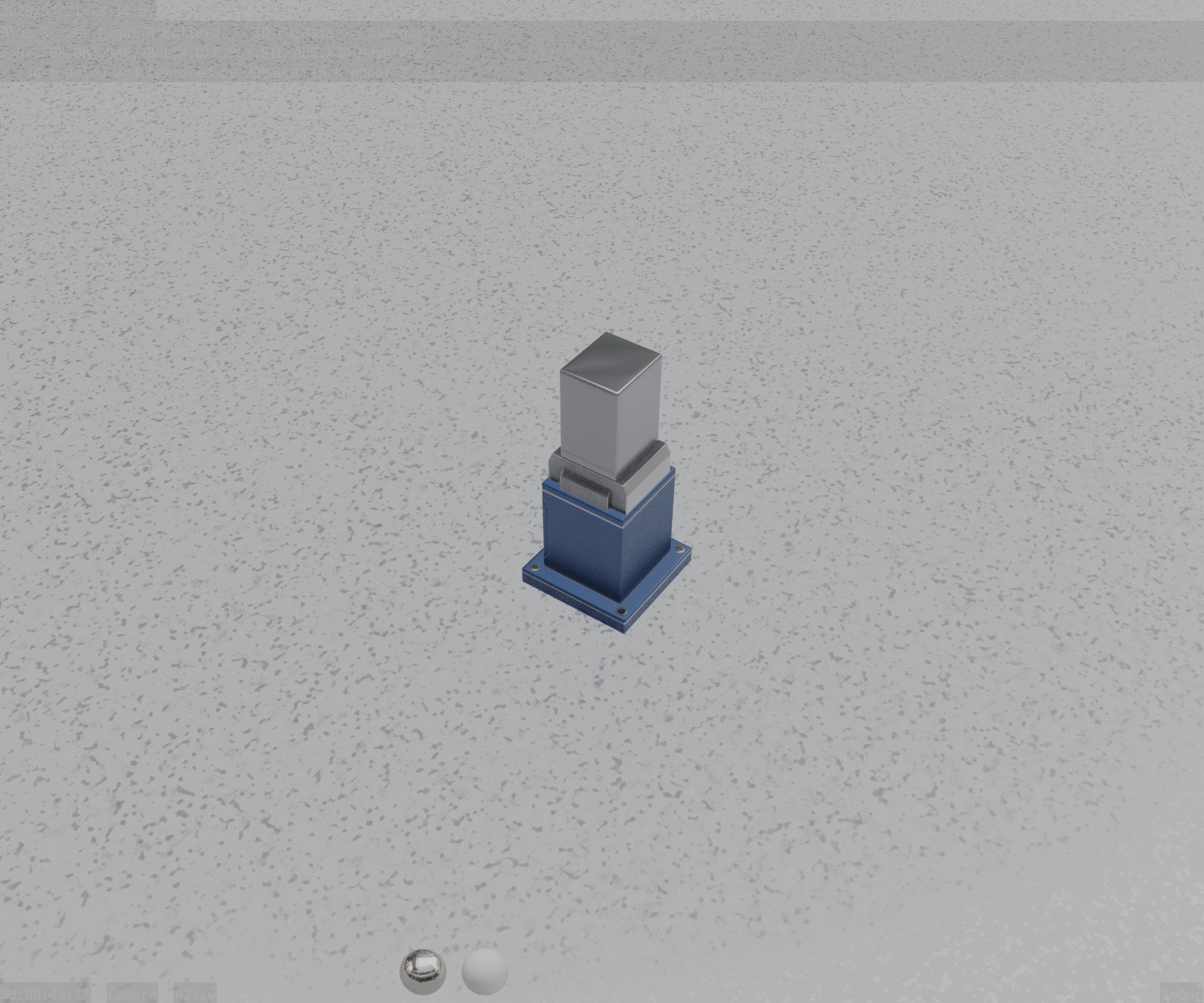 Street Light 8 Bollard 350mm Futuristic Blue Version 3 Low-poly 3D model_45