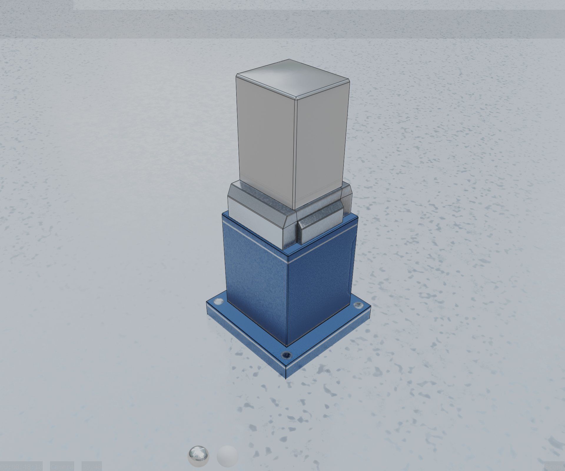 Street Light 8 Bollard 350mm Futuristic Blue Version 3 Low-poly 3D model_62